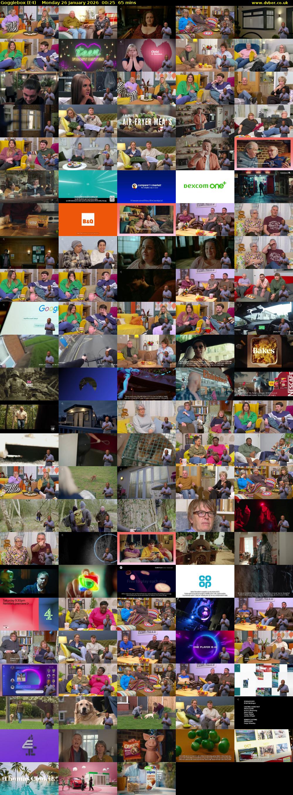 Gogglebox (E4) Monday 26 January 2026 00:25 - 01:30