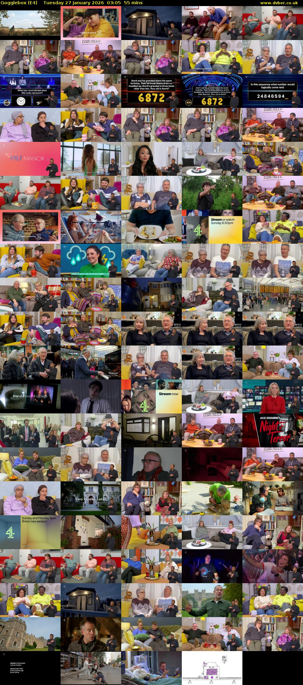 Gogglebox (E4) Tuesday 27 January 2026 03:05 - 04:00
