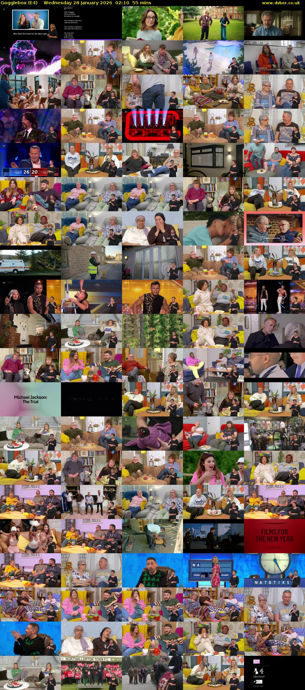 Gogglebox (E4) Wednesday 28 January 2026 02:10 - 03:05
