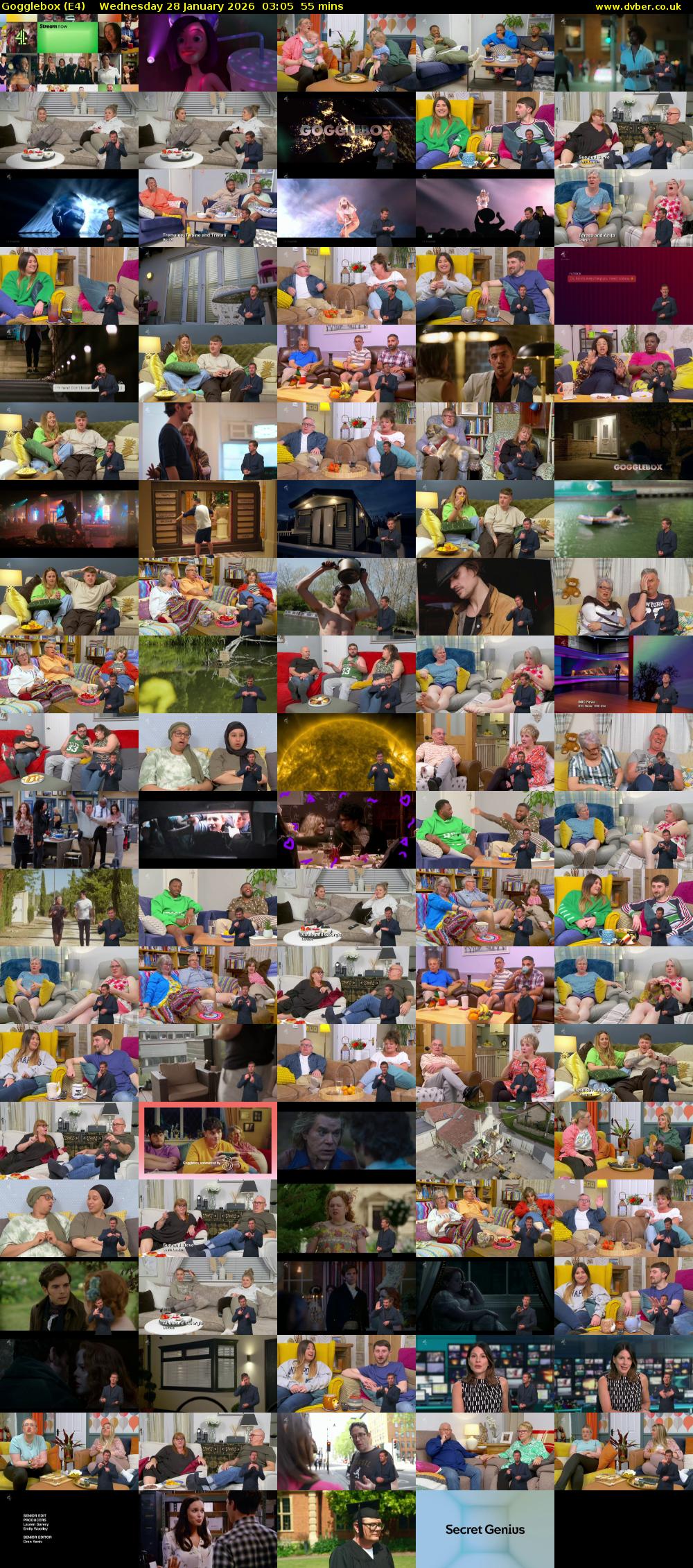 Gogglebox (E4) Wednesday 28 January 2026 03:05 - 04:00