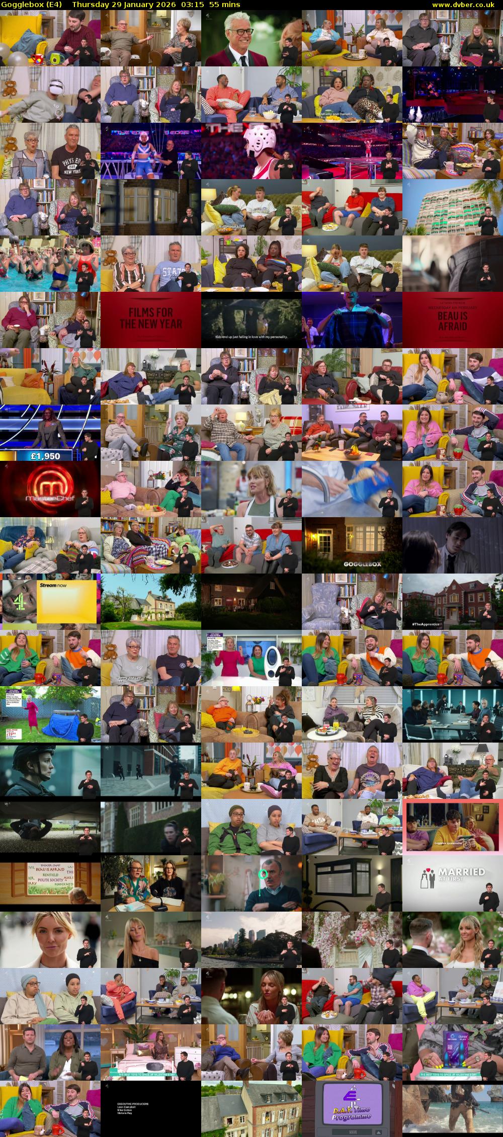 Gogglebox (E4) Thursday 29 January 2026 03:15 - 04:10