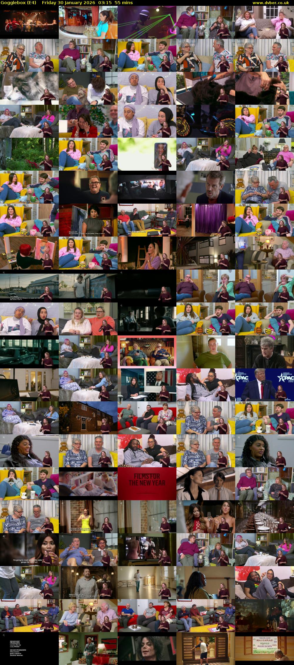Gogglebox (E4) Friday 30 January 2026 03:15 - 04:10