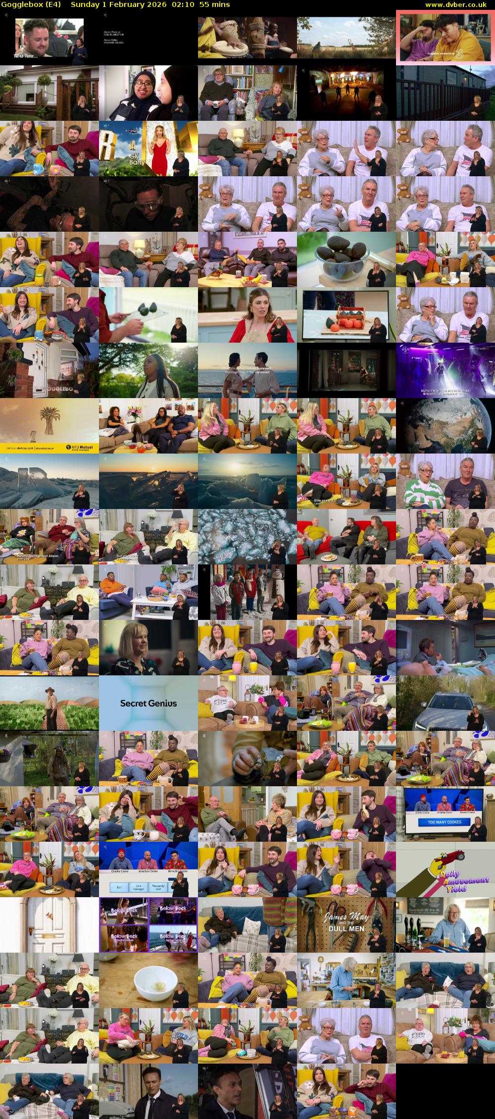 Gogglebox (E4) Sunday 1 February 2026 02:10 - 03:05