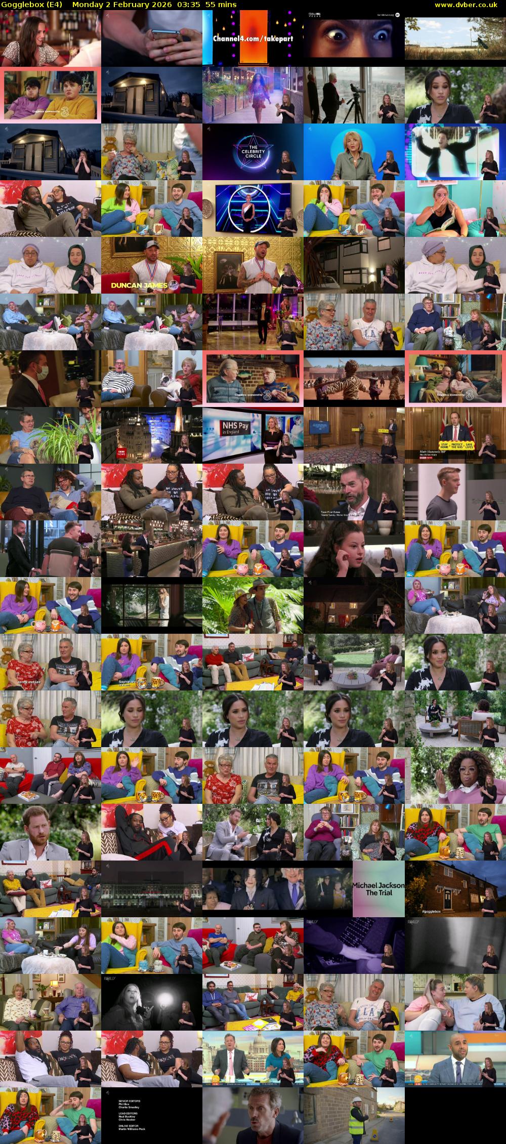 Gogglebox (E4) Monday 2 February 2026 03:35 - 04:30