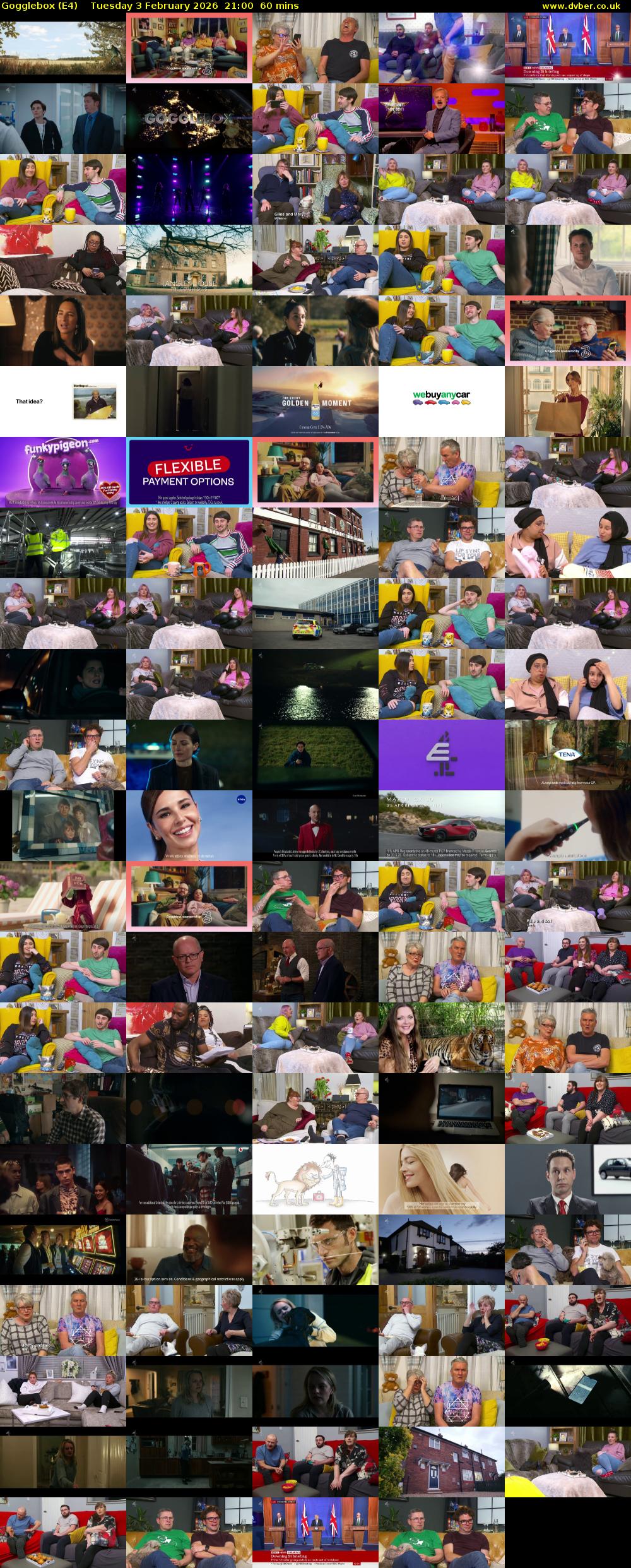 Gogglebox (E4) Tuesday 3 February 2026 21:00 - 22:00