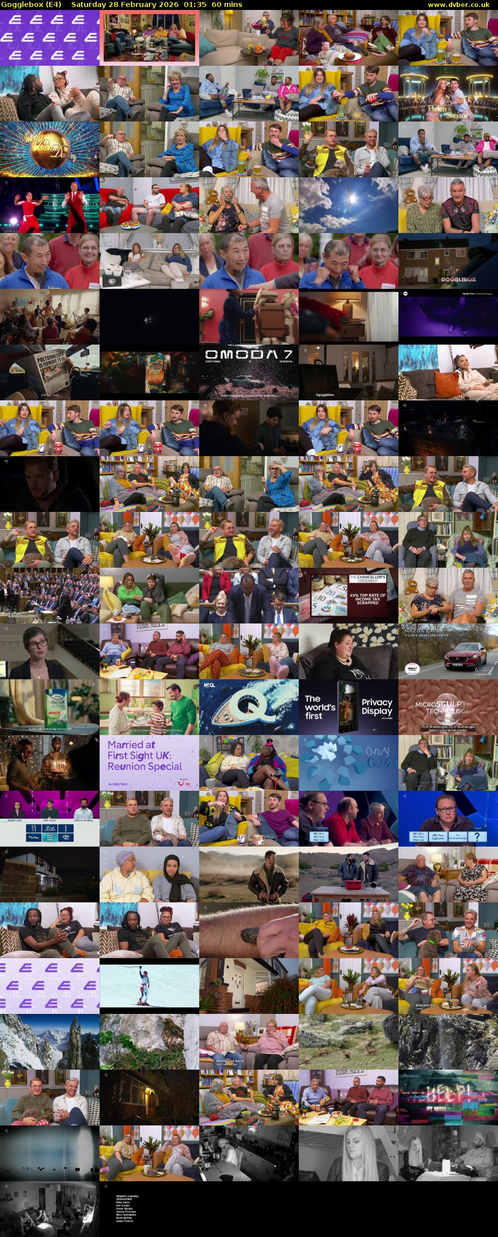 Gogglebox (E4) Saturday 28 February 2026 01:35 - 02:35