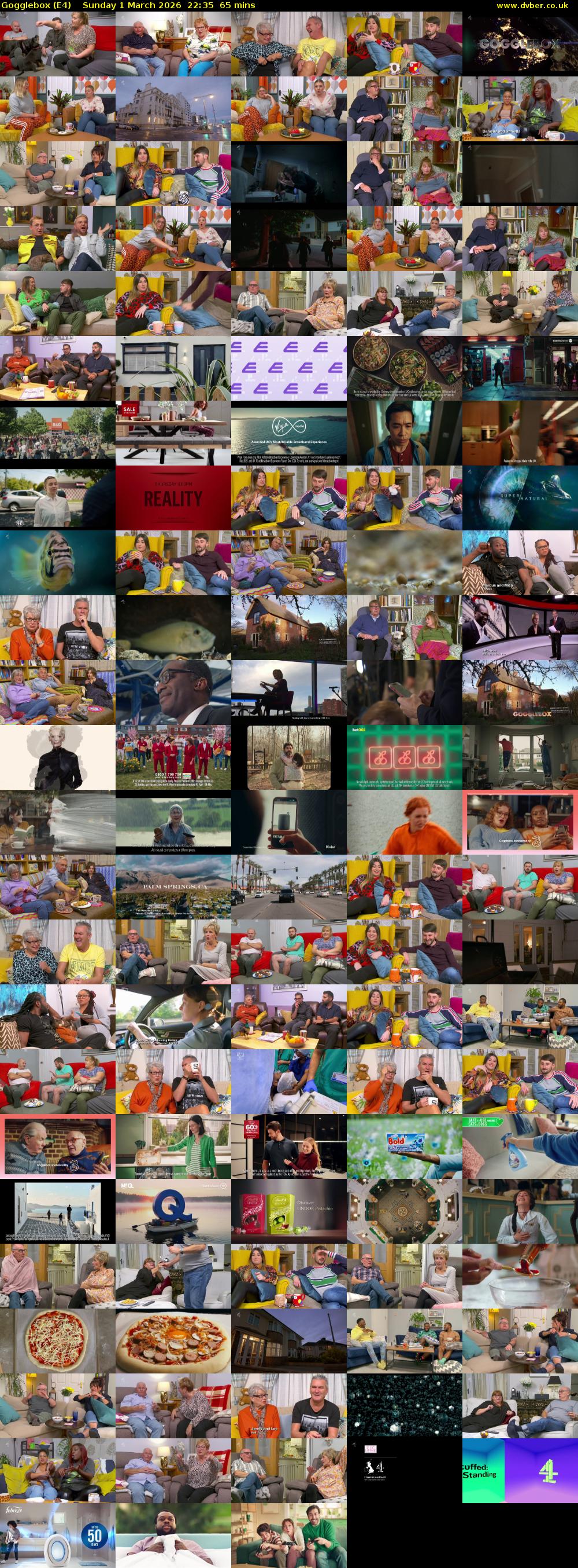 Gogglebox (E4) Sunday 1 March 2026 22:35 - 23:40