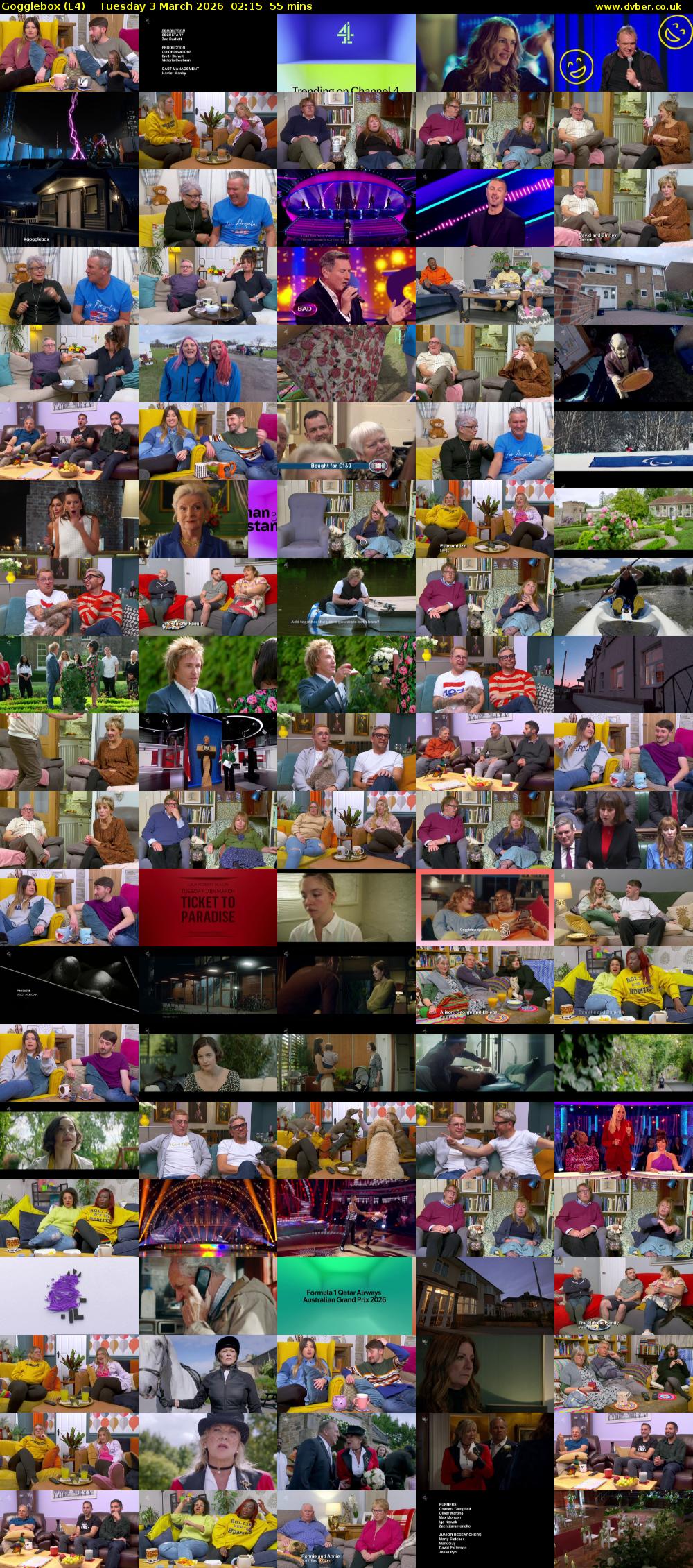 Gogglebox (E4) Tuesday 3 March 2026 02:15 - 03:10