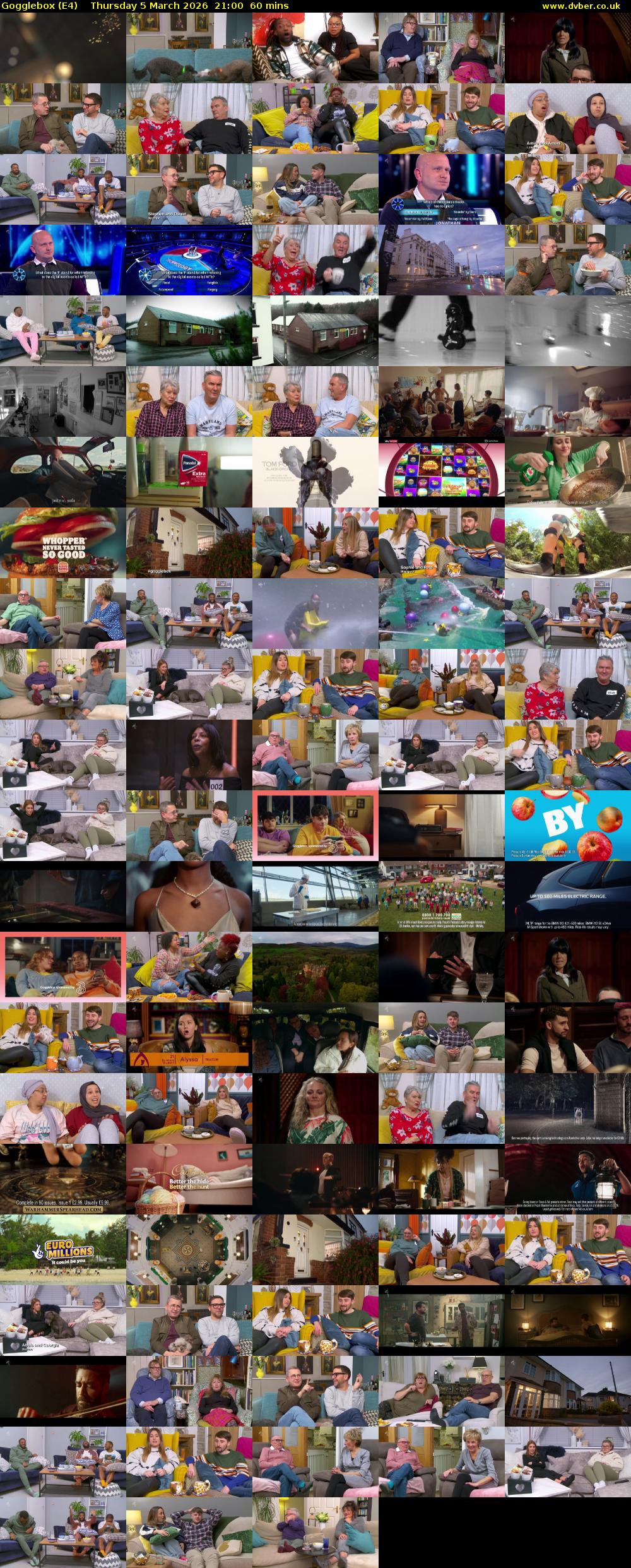 Gogglebox (E4) Thursday 5 March 2026 21:00 - 22:00