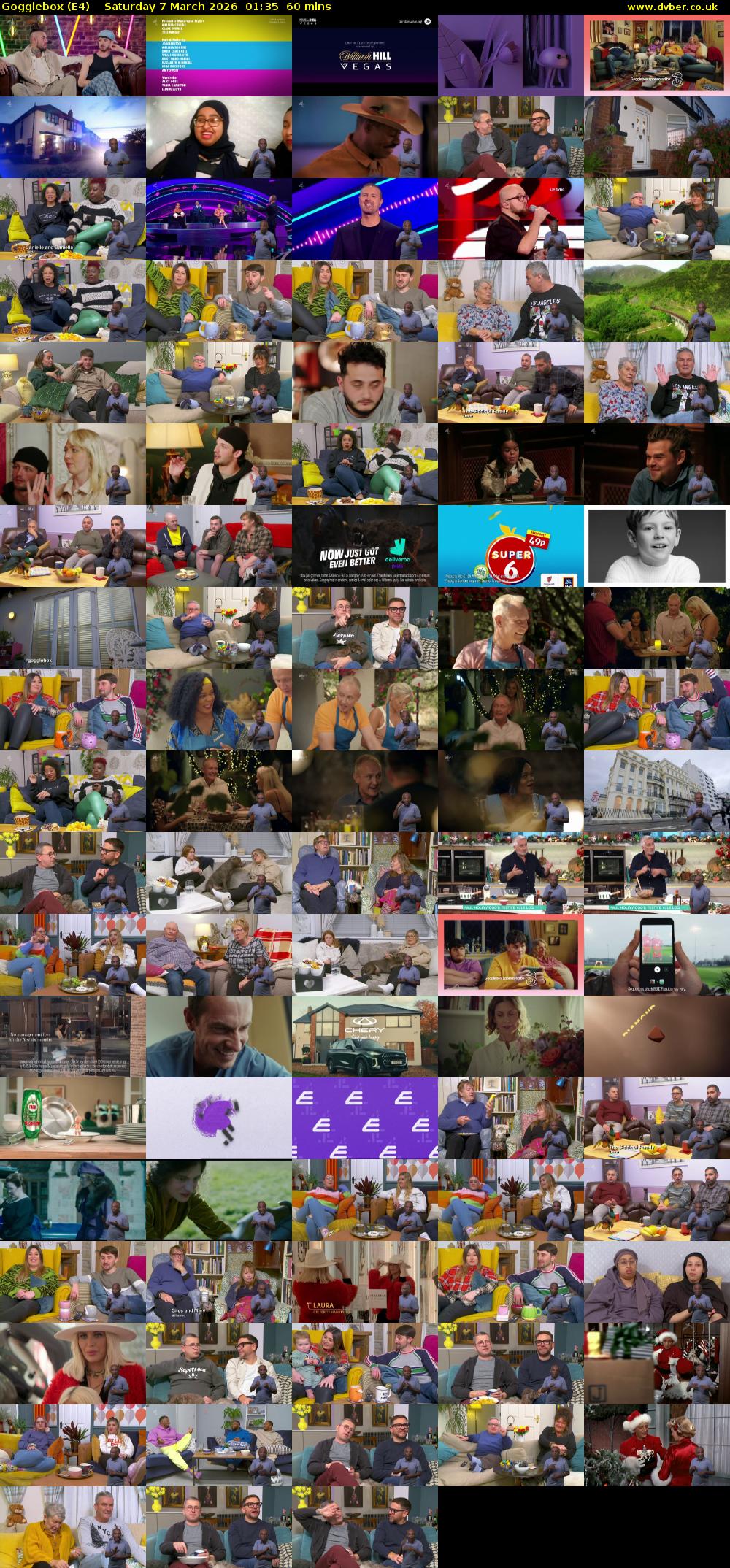 Gogglebox (E4) Saturday 7 March 2026 01:35 - 02:35