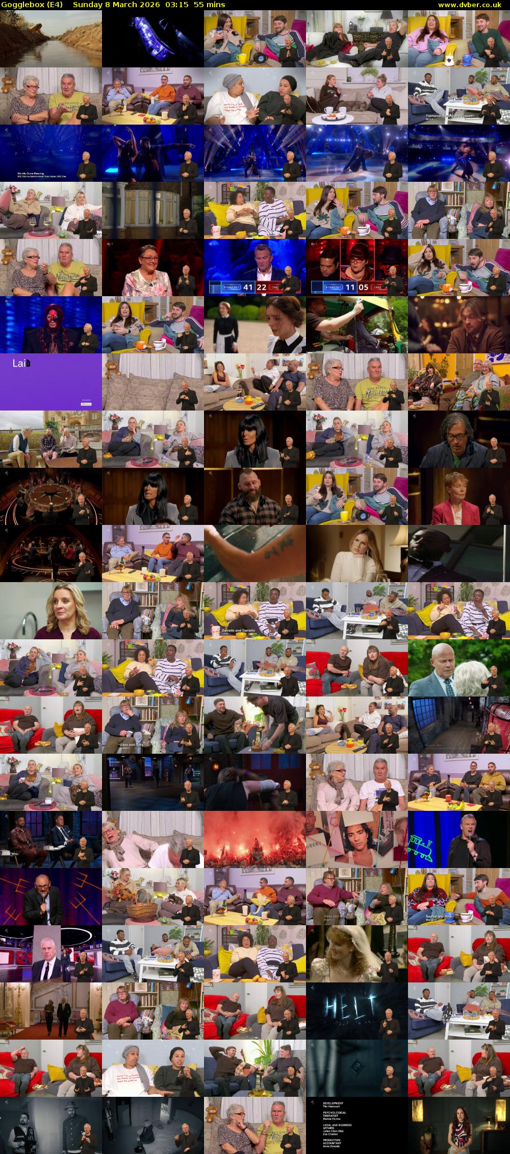 Gogglebox (E4) Sunday 8 March 2026 03:15 - 04:10