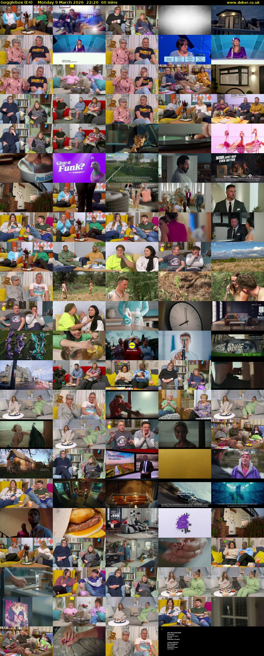 Gogglebox (E4) Monday 9 March 2026 22:20 - 23:20