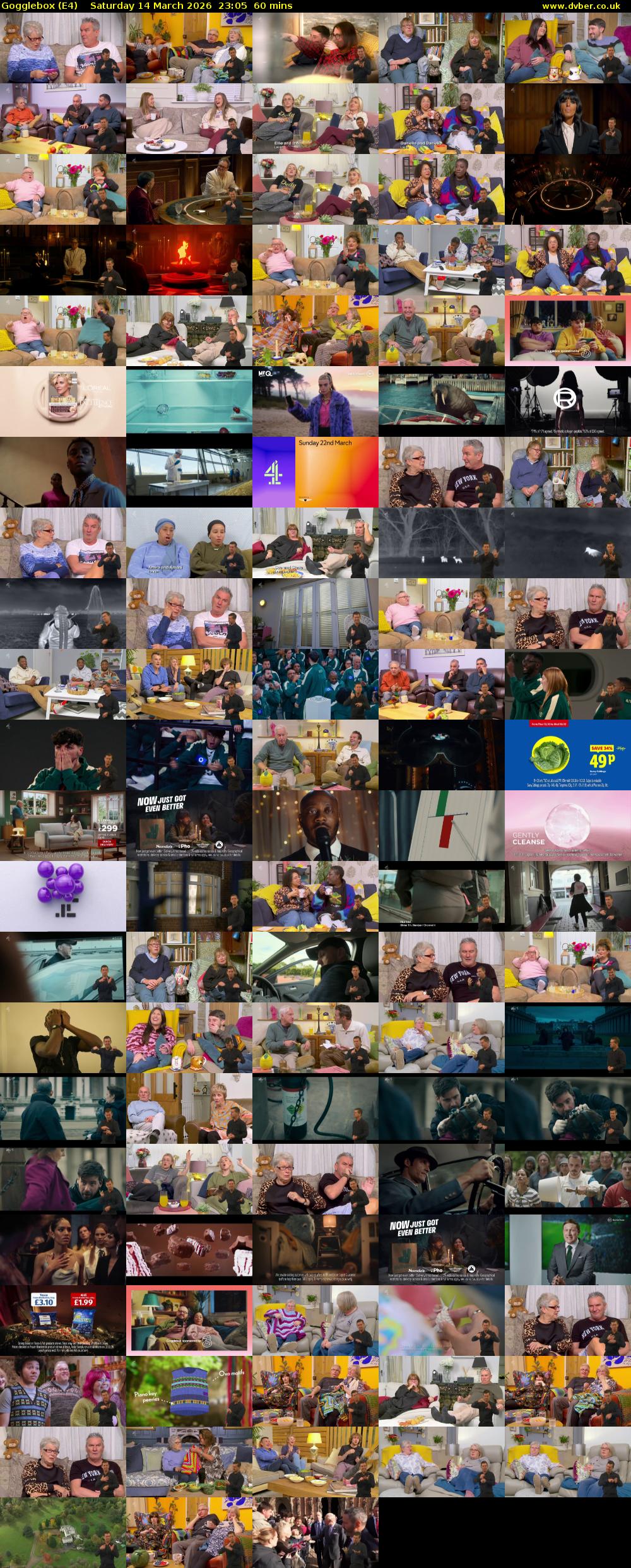 Gogglebox (E4) Saturday 14 March 2026 23:05 - 00:05