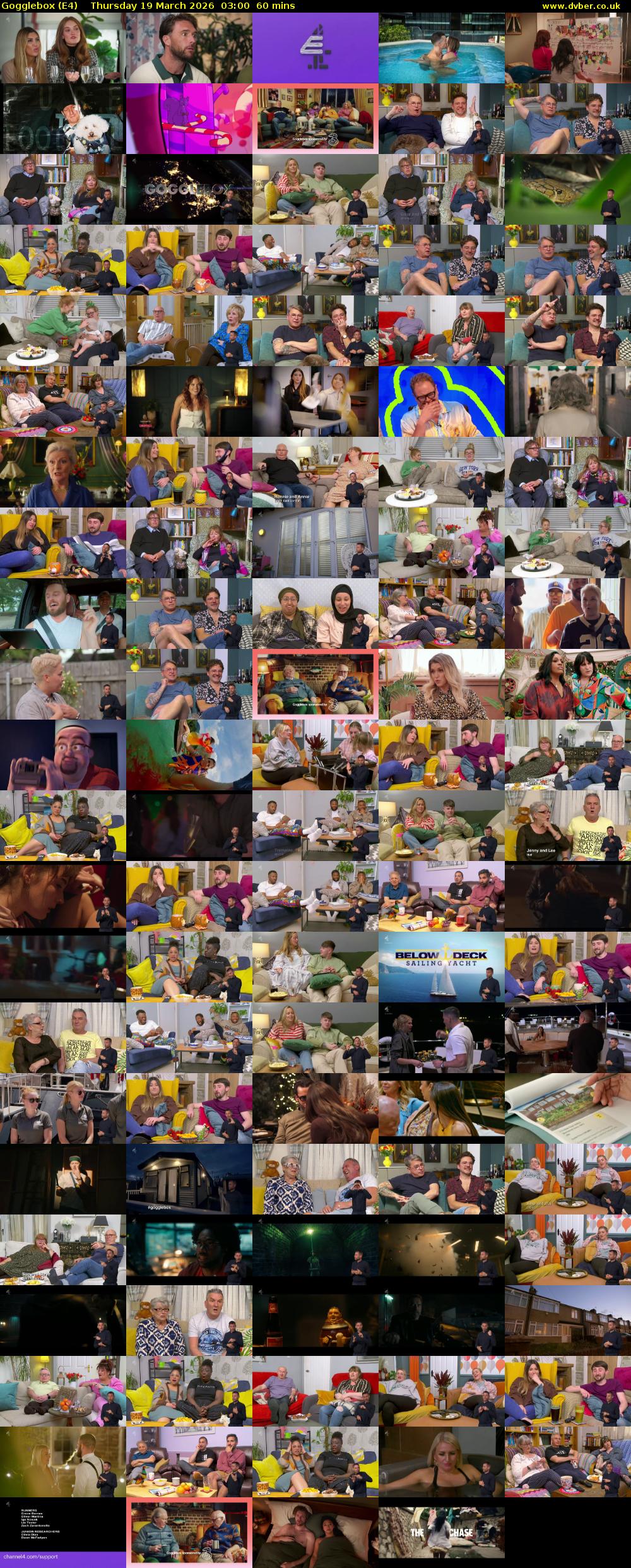 Gogglebox (E4) Thursday 19 March 2026 03:00 - 04:00
