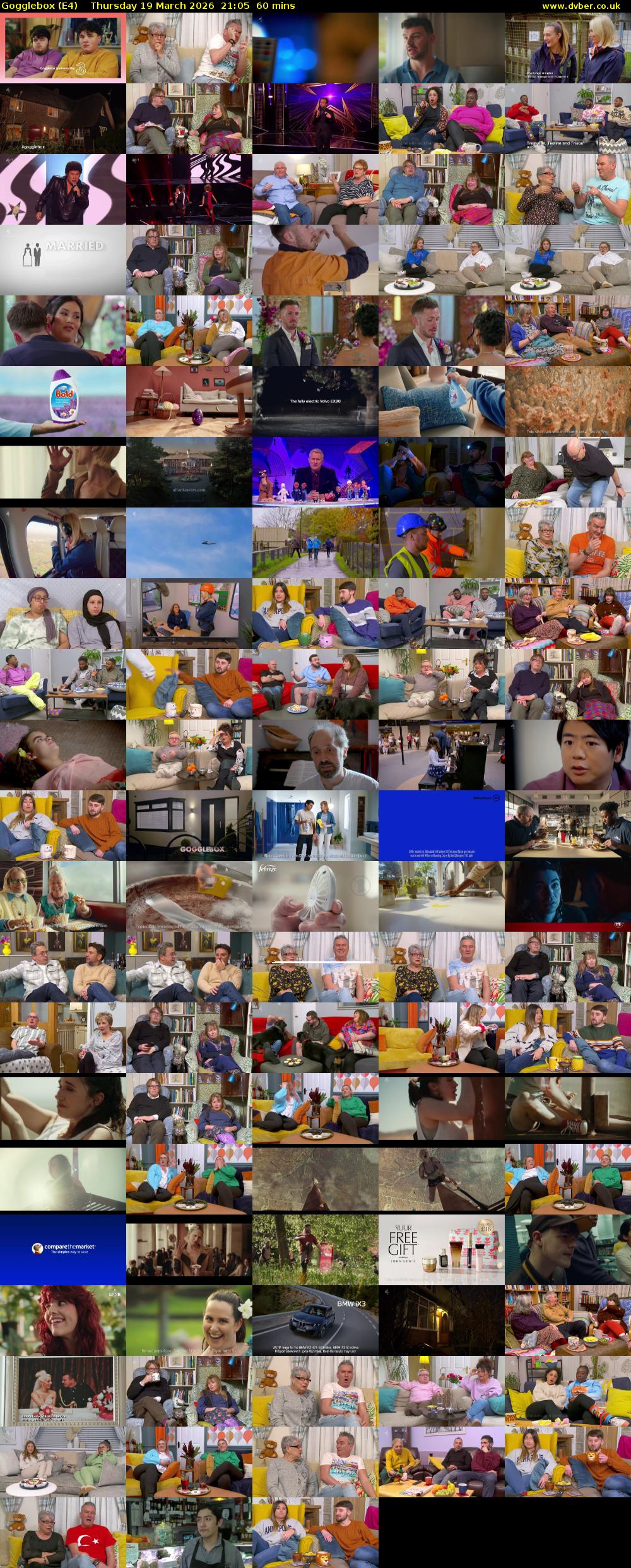 Gogglebox (E4) Thursday 19 March 2026 21:05 - 22:05