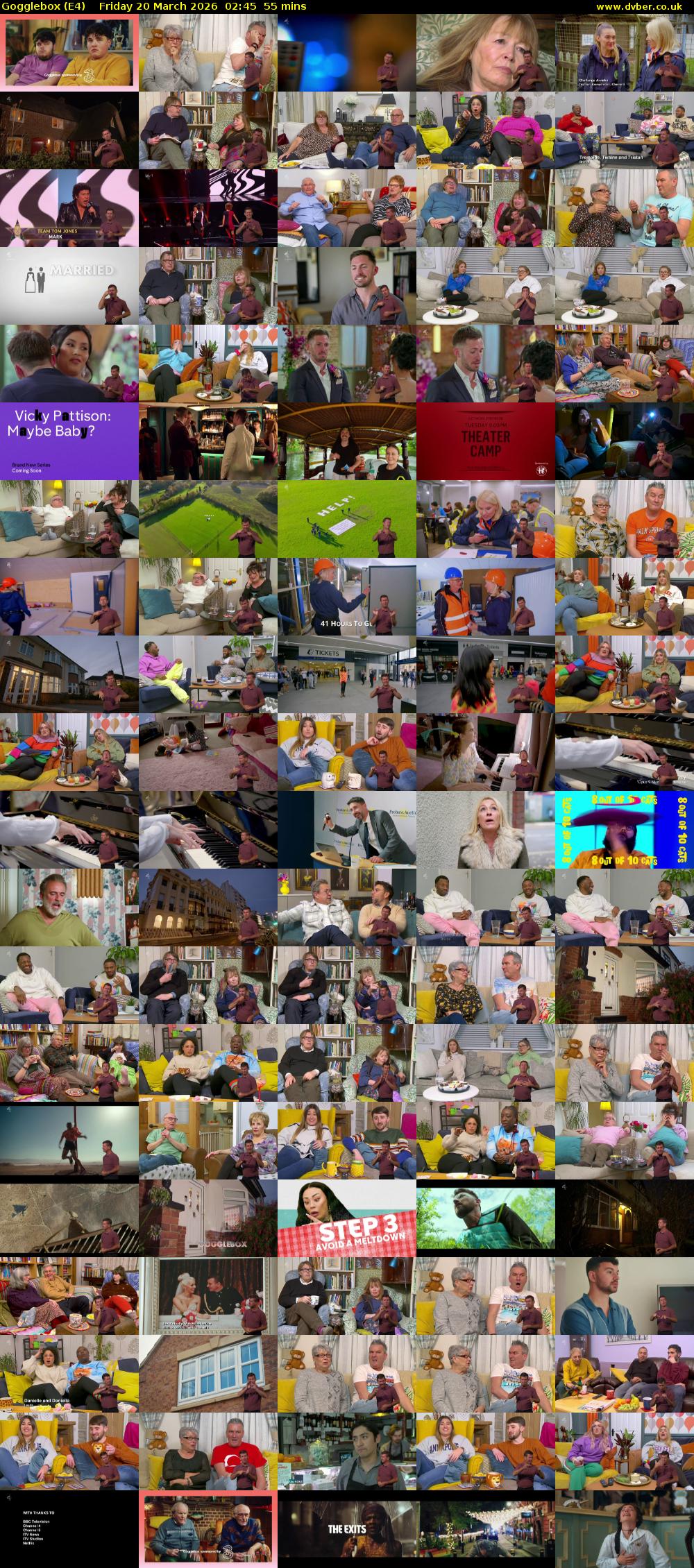Gogglebox (E4) Friday 20 March 2026 02:45 - 03:40