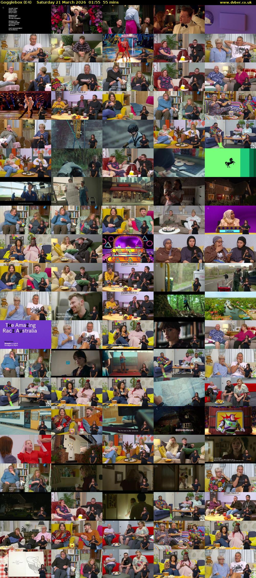 Gogglebox (E4) Saturday 21 March 2026 01:55 - 02:50