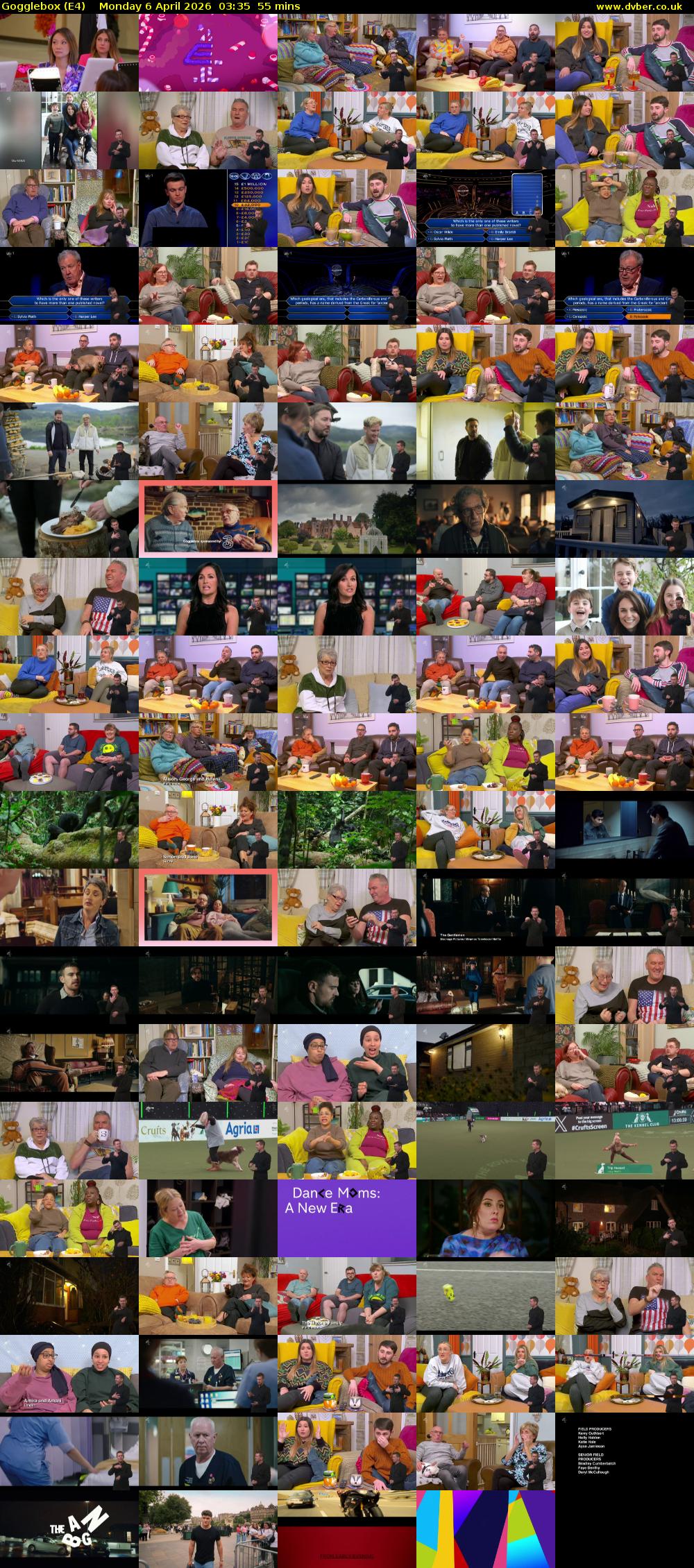 Gogglebox (E4) Monday 6 April 2026 03:35 - 04:30