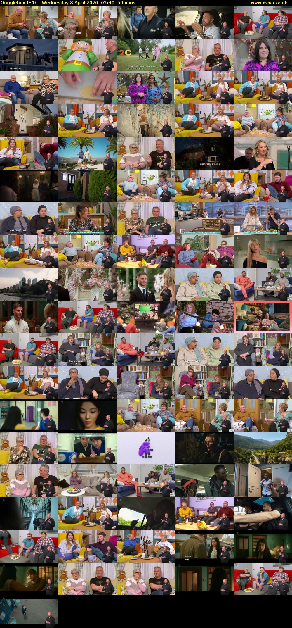 Gogglebox (E4) Wednesday 8 April 2026 02:40 - 03:30