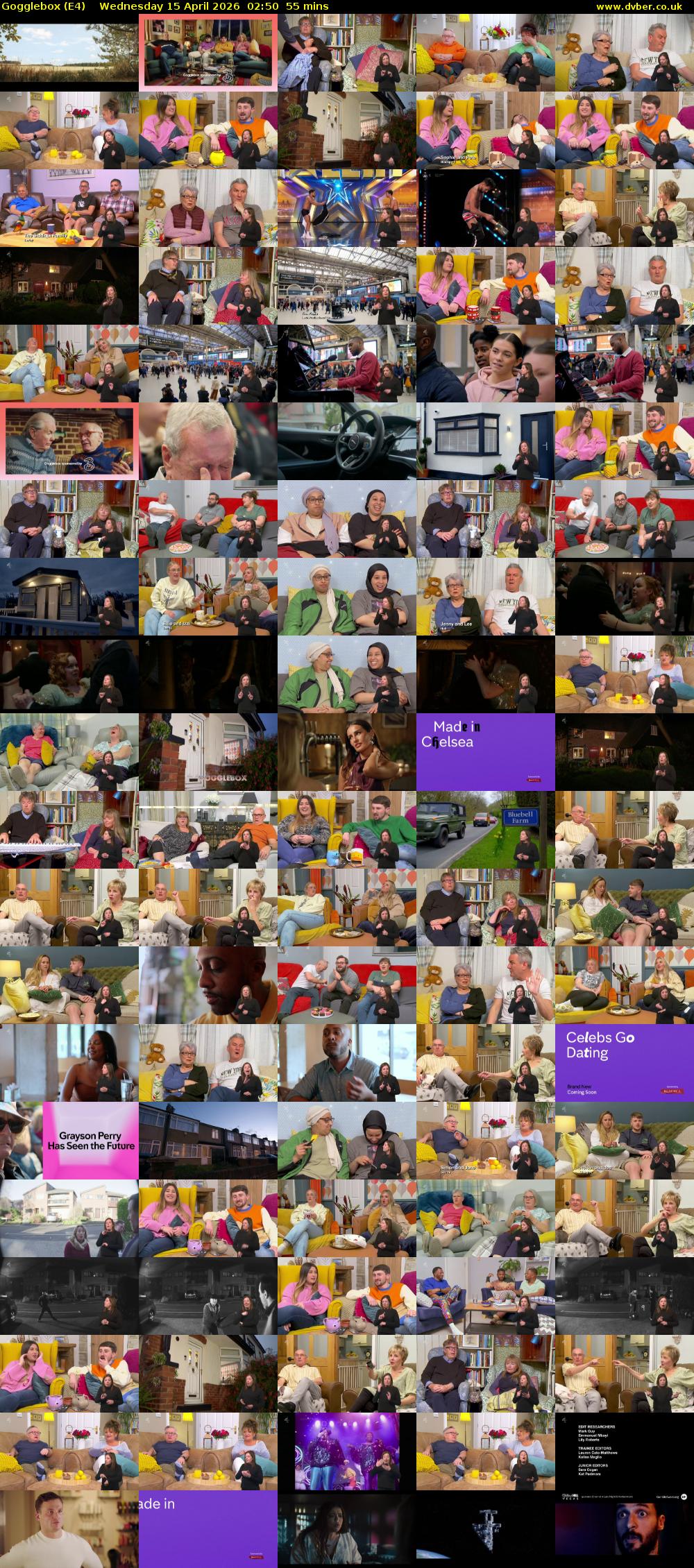 Gogglebox (E4) Wednesday 15 April 2026 02:50 - 03:45