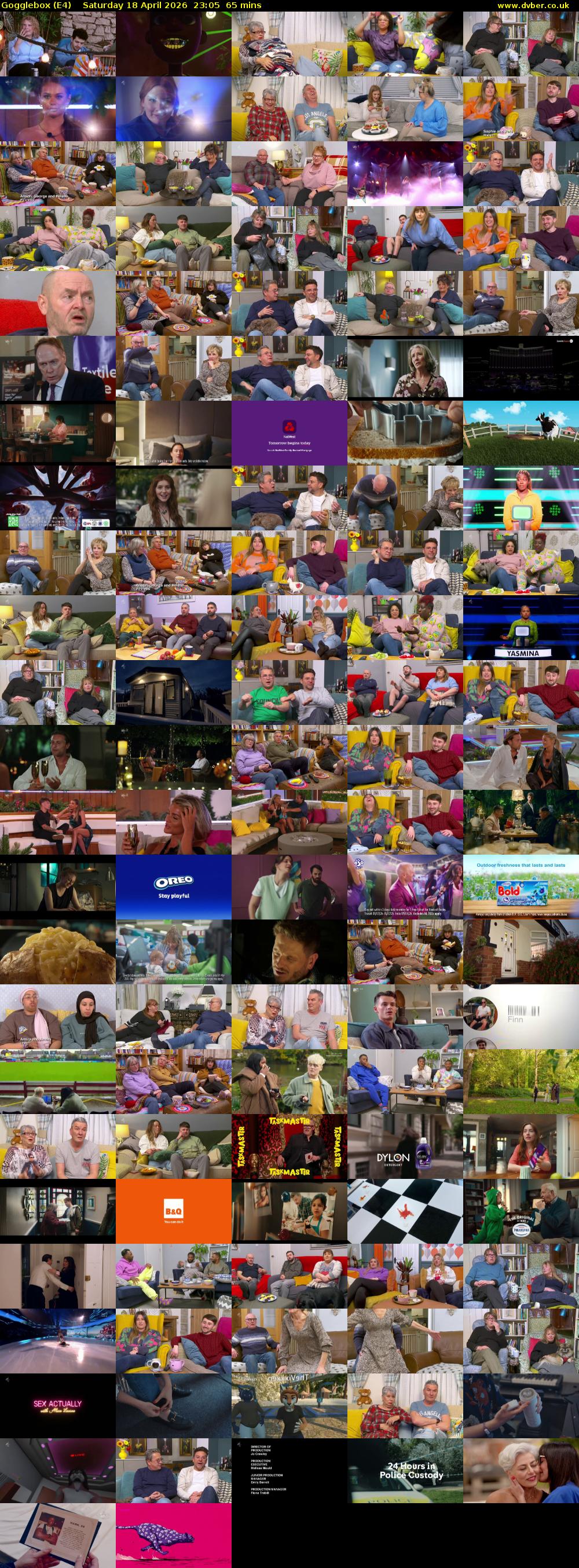 Gogglebox (E4) Saturday 18 April 2026 23:05 - 00:10