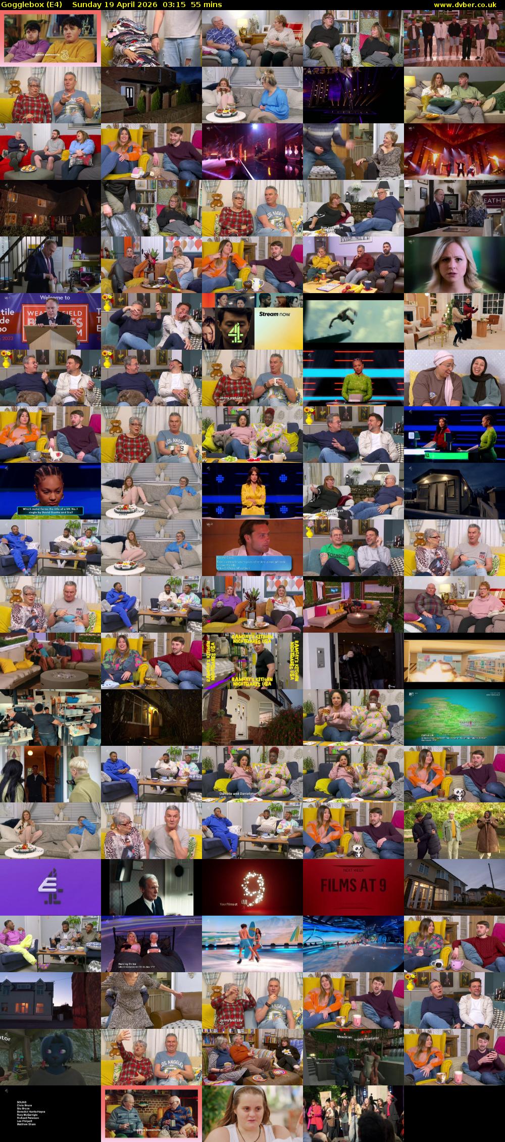 Gogglebox (E4) Sunday 19 April 2026 03:15 - 04:10