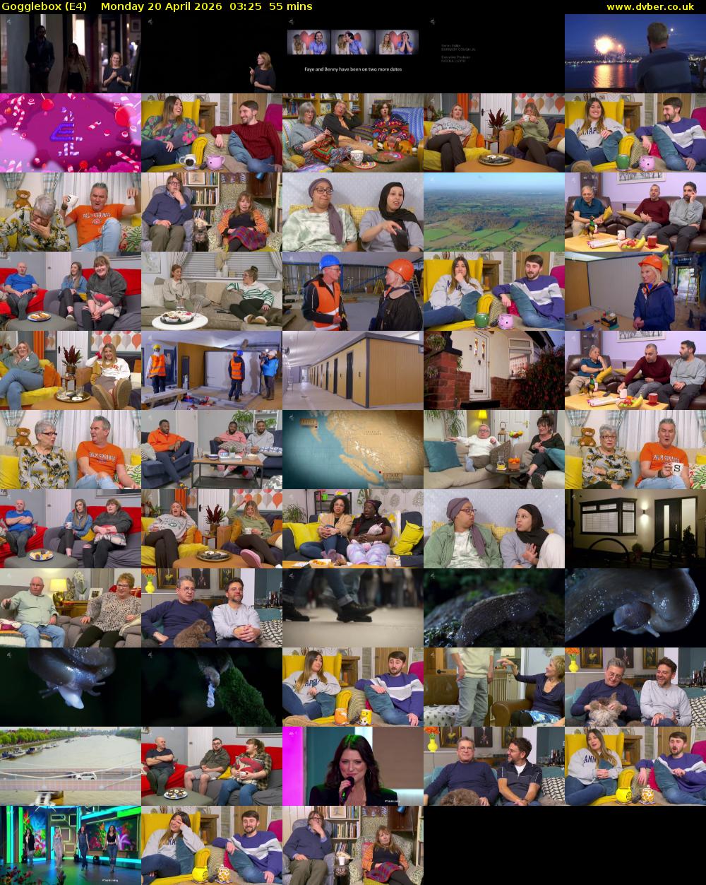 Gogglebox (E4) Monday 20 April 2026 03:25 - 04:20