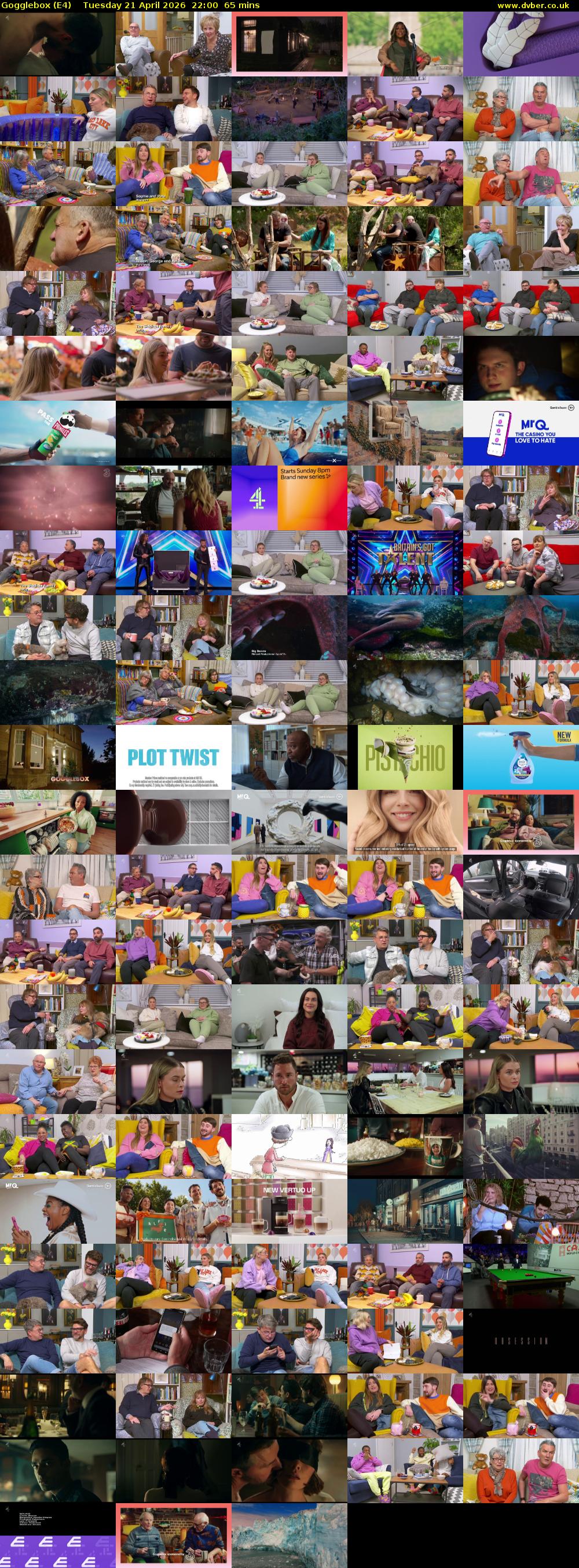 Gogglebox (E4) Tuesday 21 April 2026 22:00 - 23:05
