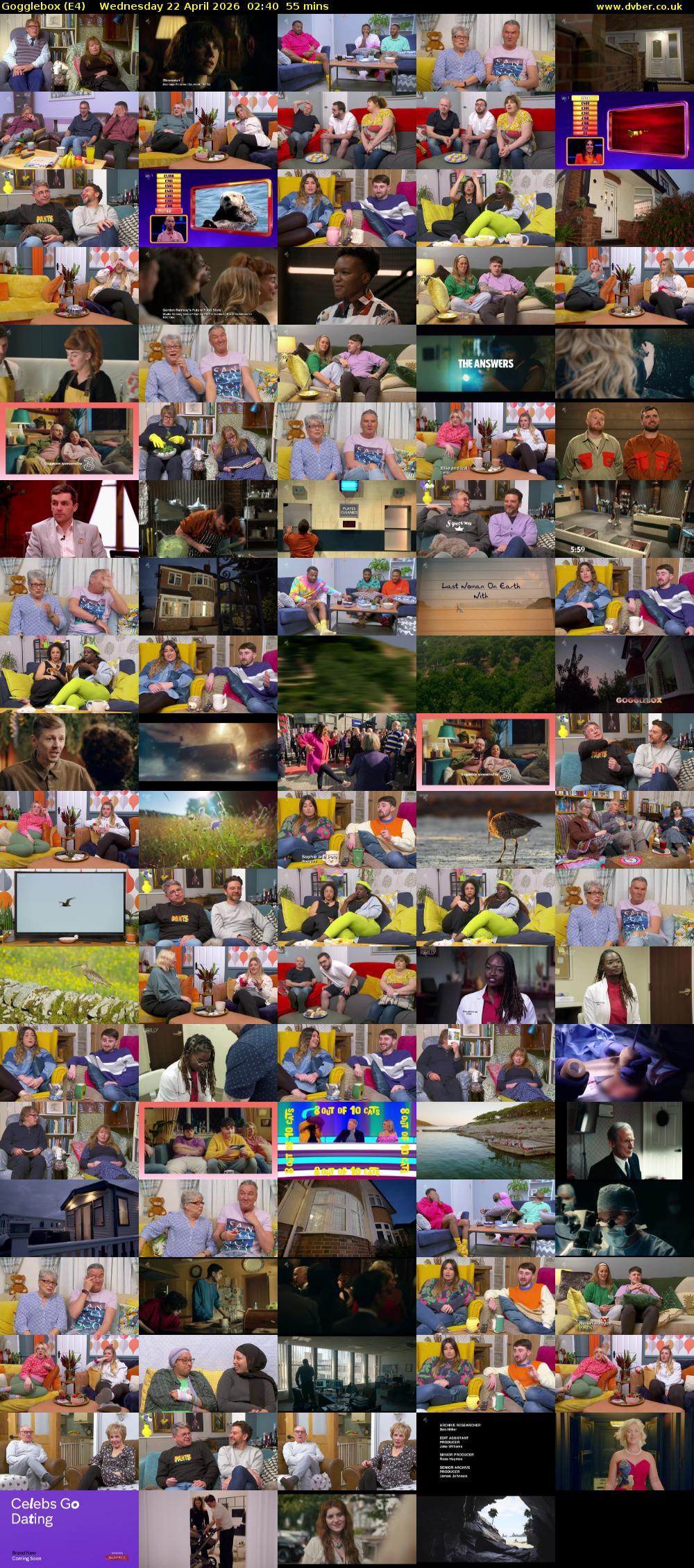 Gogglebox (E4) Wednesday 22 April 2026 02:40 - 03:35