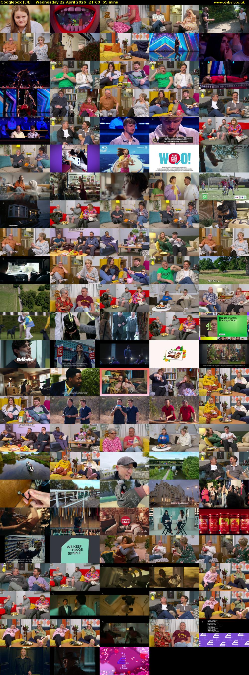 Gogglebox (E4) Wednesday 22 April 2026 21:00 - 22:05
