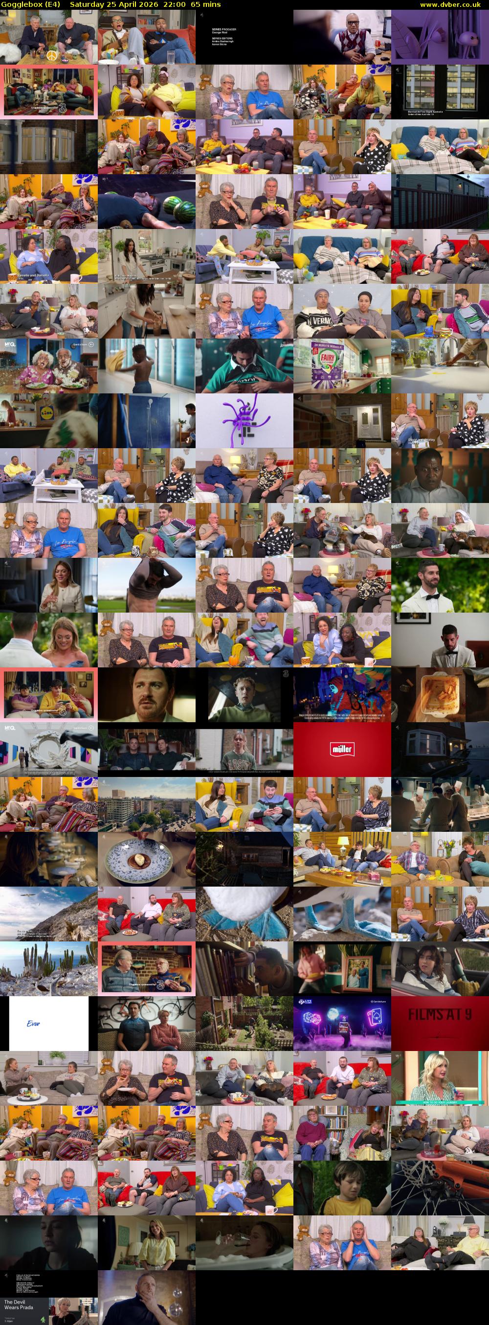 Gogglebox (E4) Saturday 25 April 2026 22:00 - 23:05