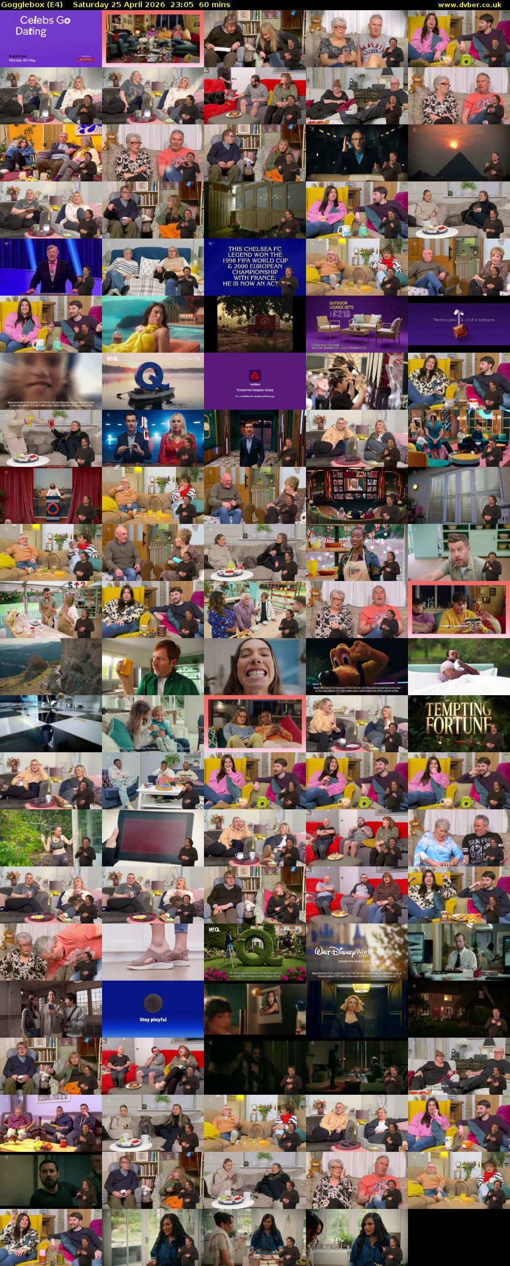 Gogglebox (E4) Saturday 25 April 2026 23:05 - 00:05