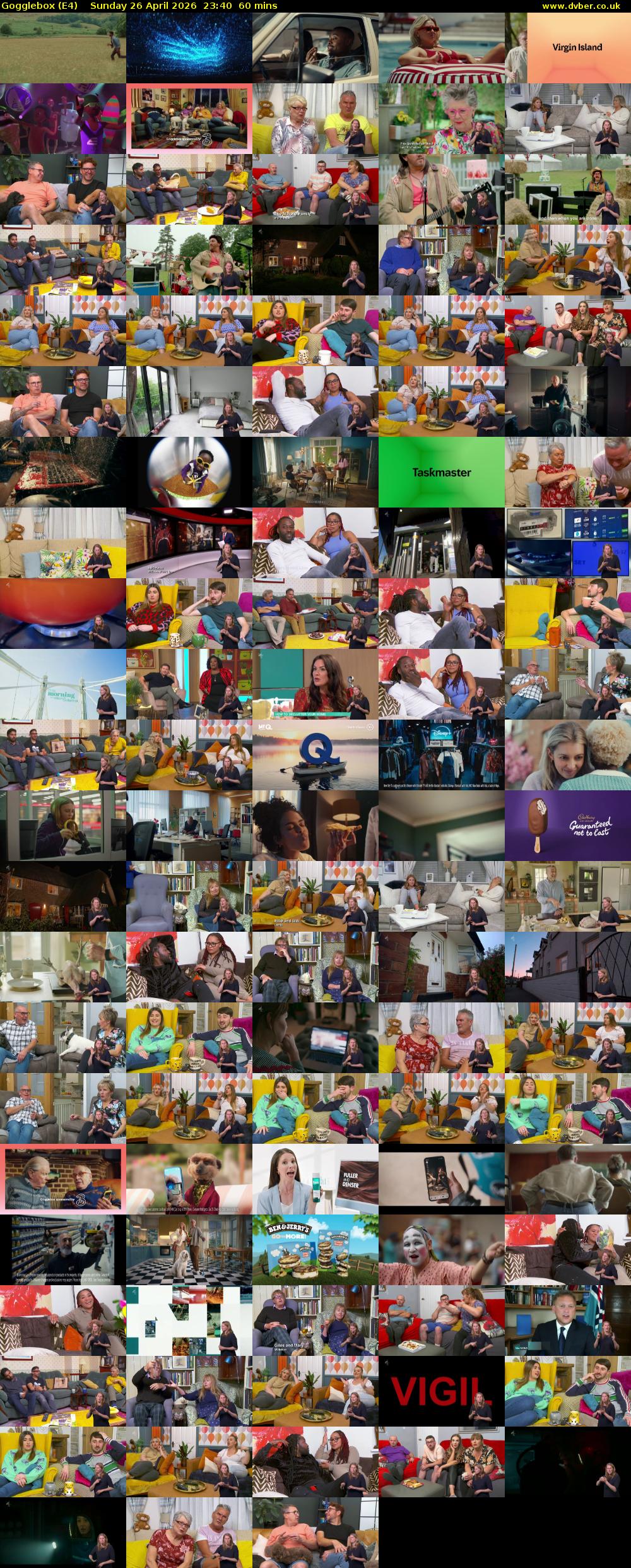 Gogglebox (E4) Sunday 26 April 2026 23:40 - 00:40