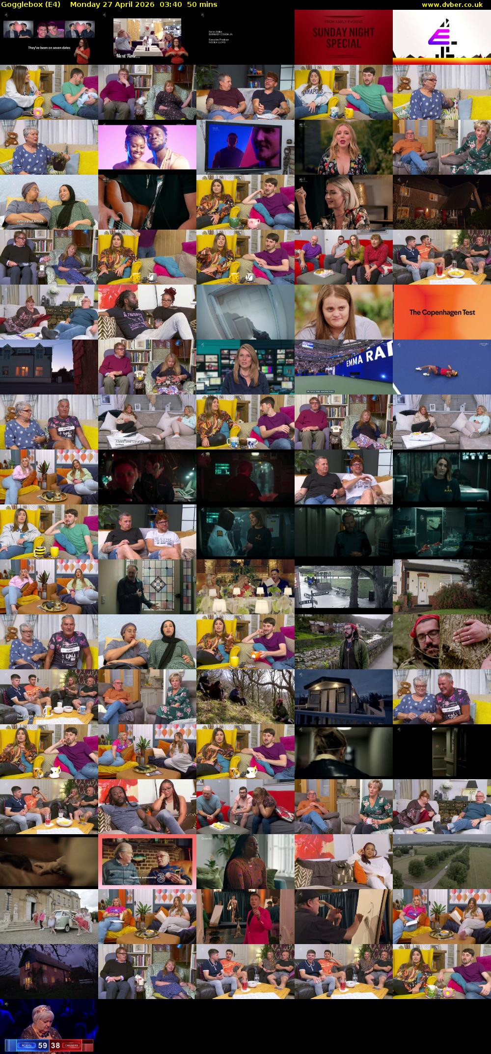 Gogglebox (E4) Monday 27 April 2026 03:40 - 04:30