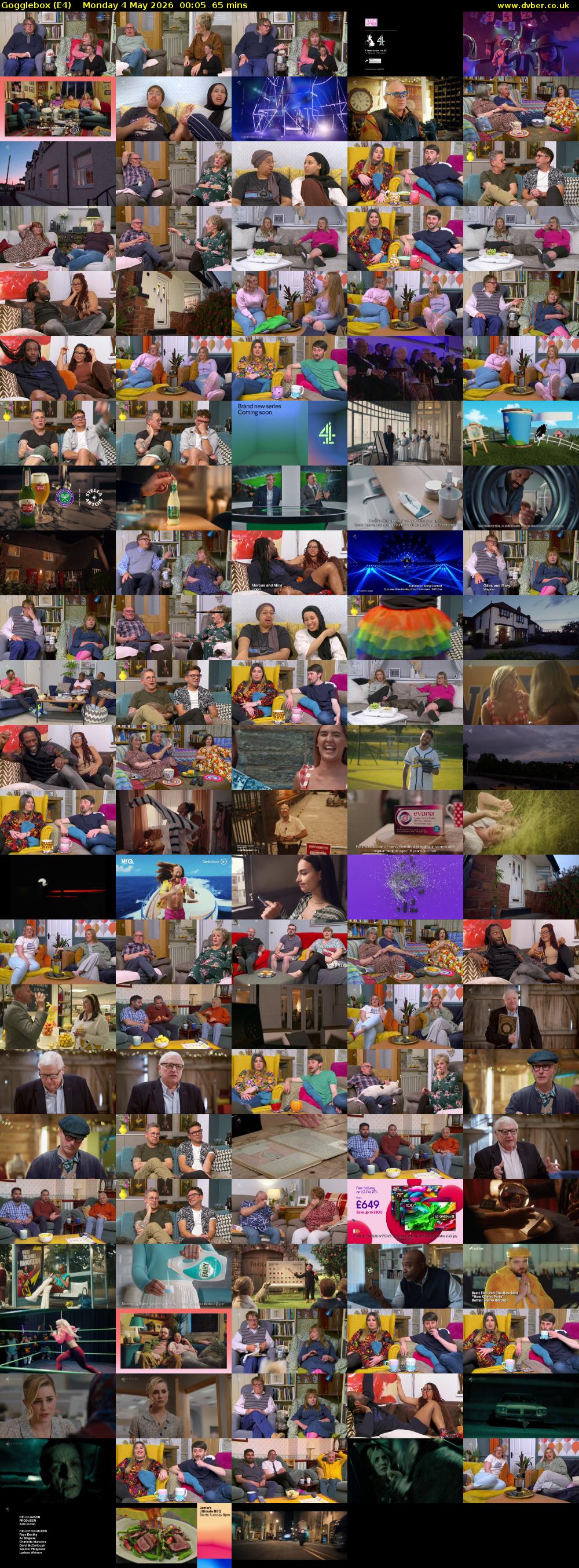 Gogglebox (E4) Monday 4 May 2026 00:05 - 01:10