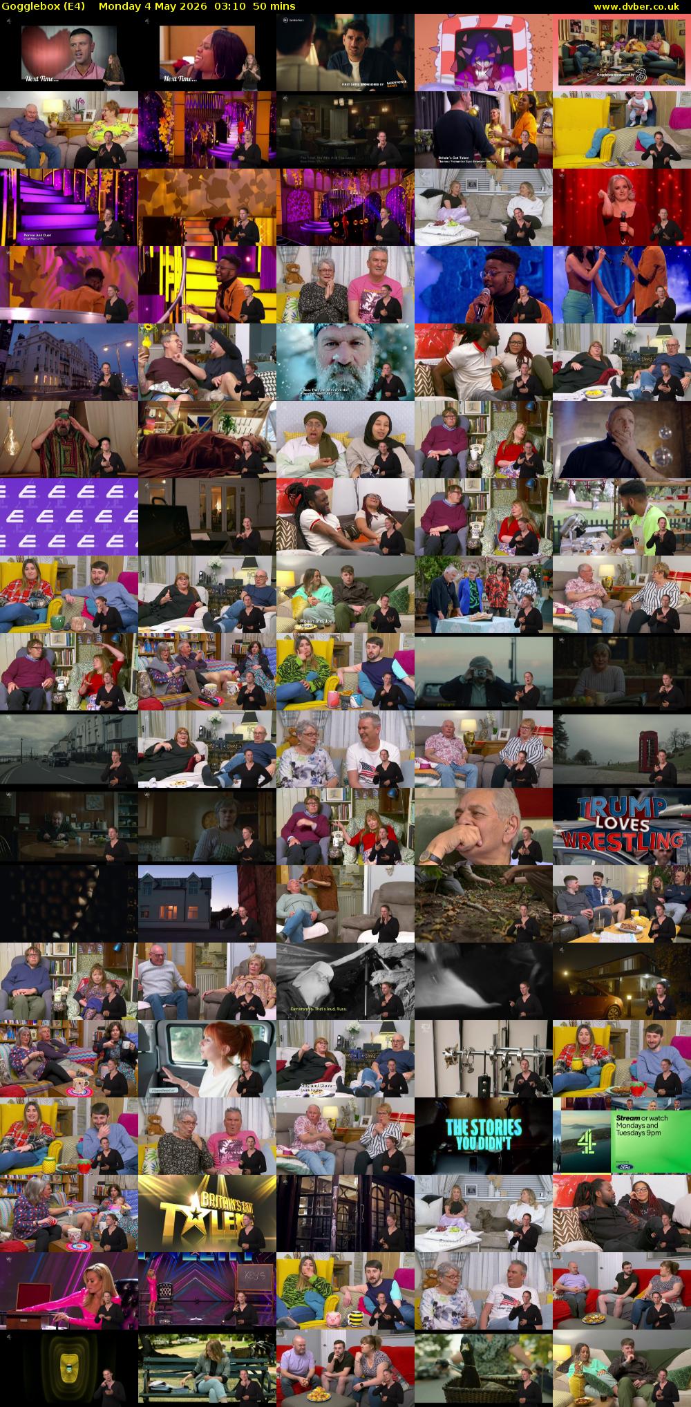Gogglebox (E4) Monday 4 May 2026 03:10 - 04:00