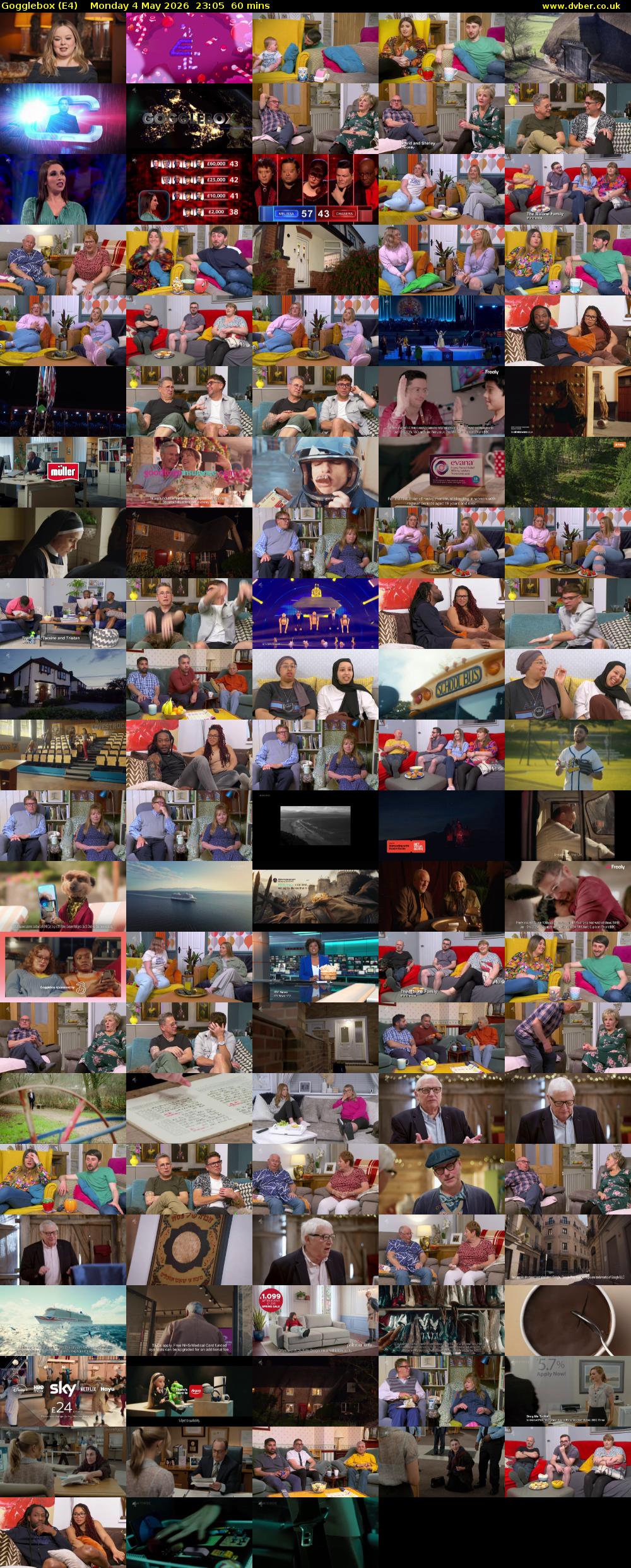 Gogglebox (E4) Monday 4 May 2026 23:05 - 00:05