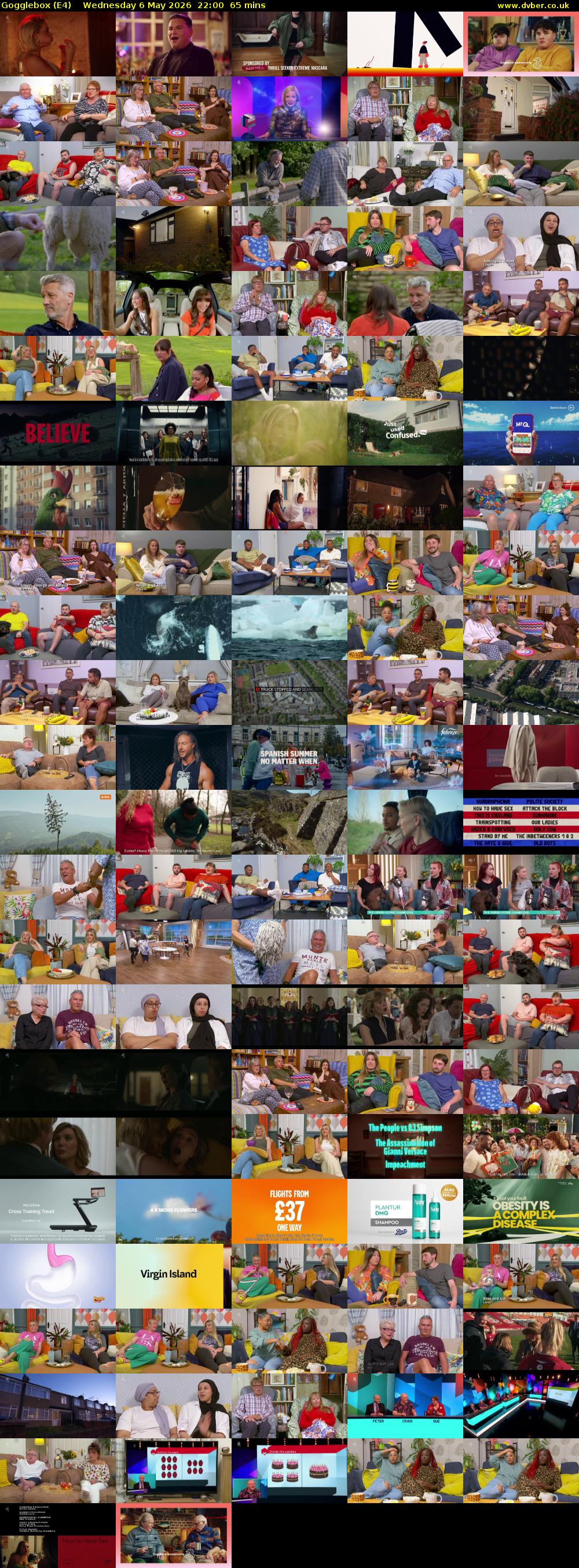 Gogglebox (E4) Wednesday 6 May 2026 22:00 - 23:05