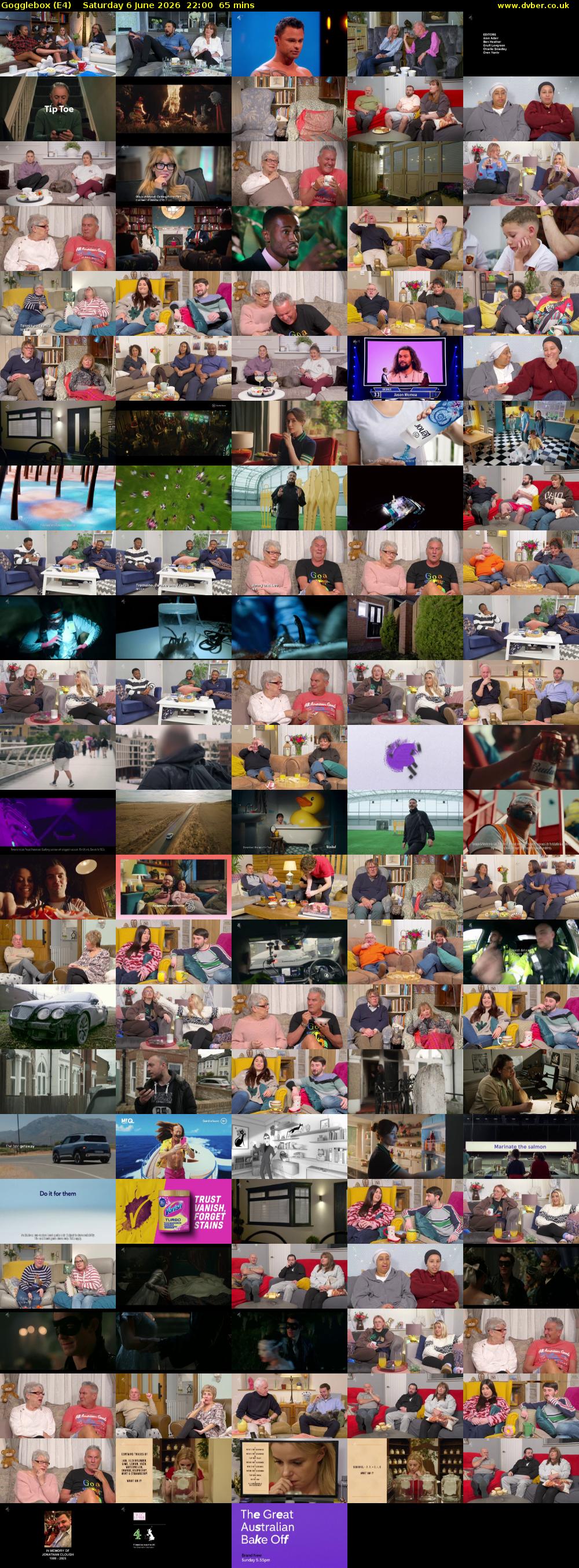 Gogglebox (E4) Saturday 6 June 2026 22:00 - 23:05