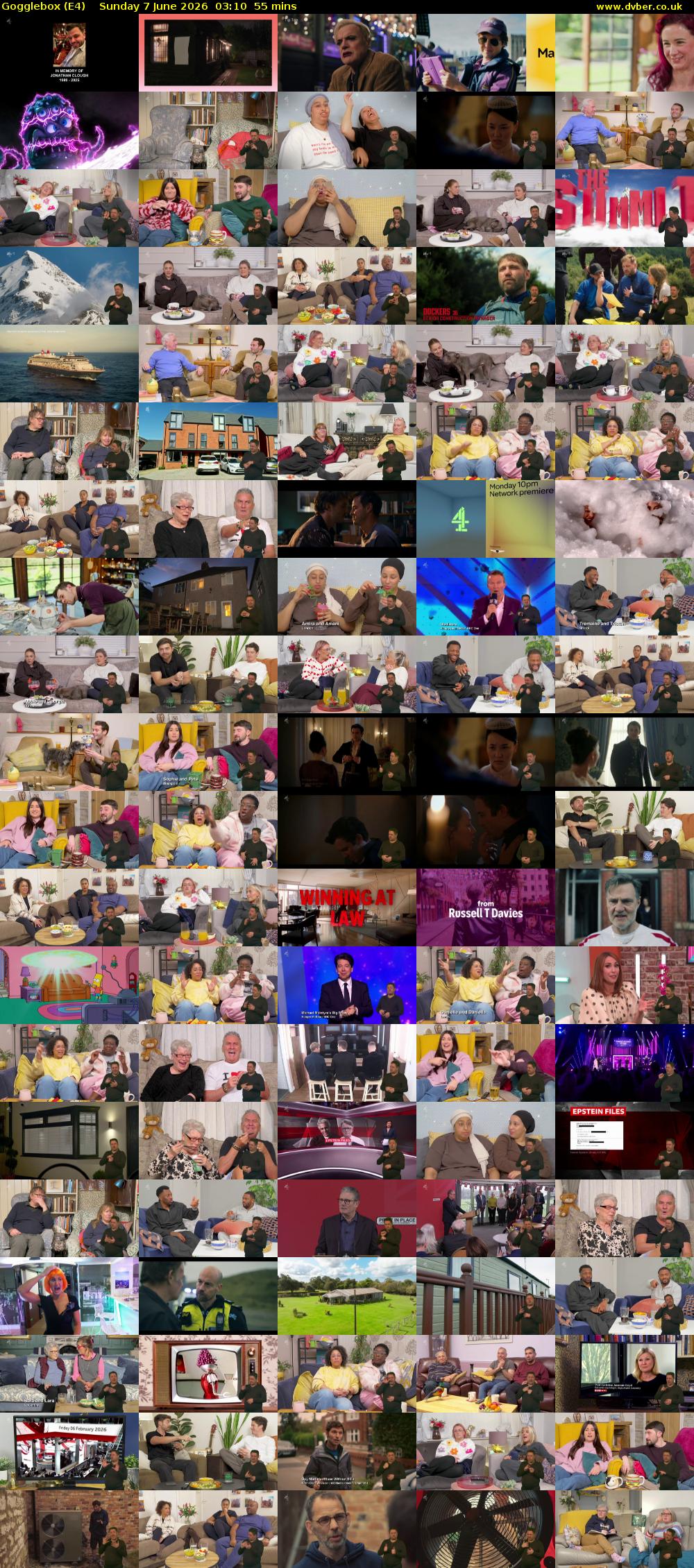 Gogglebox (E4) Sunday 7 June 2026 03:10 - 04:05