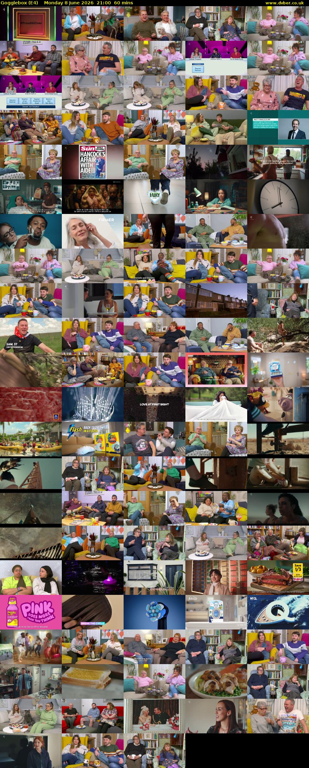 Gogglebox (E4) Monday 8 June 2026 21:00 - 22:00