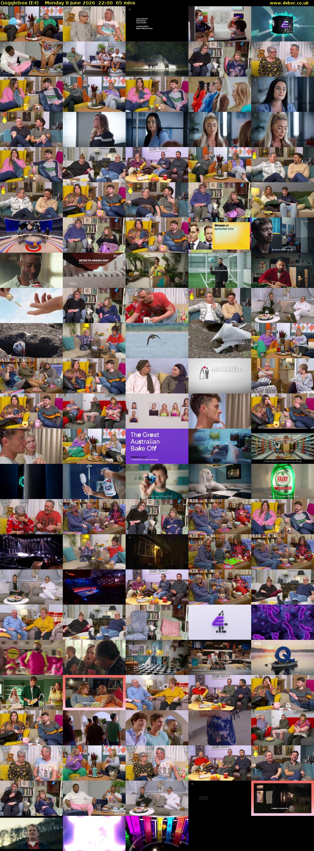 Gogglebox (E4) Monday 8 June 2026 22:00 - 23:05