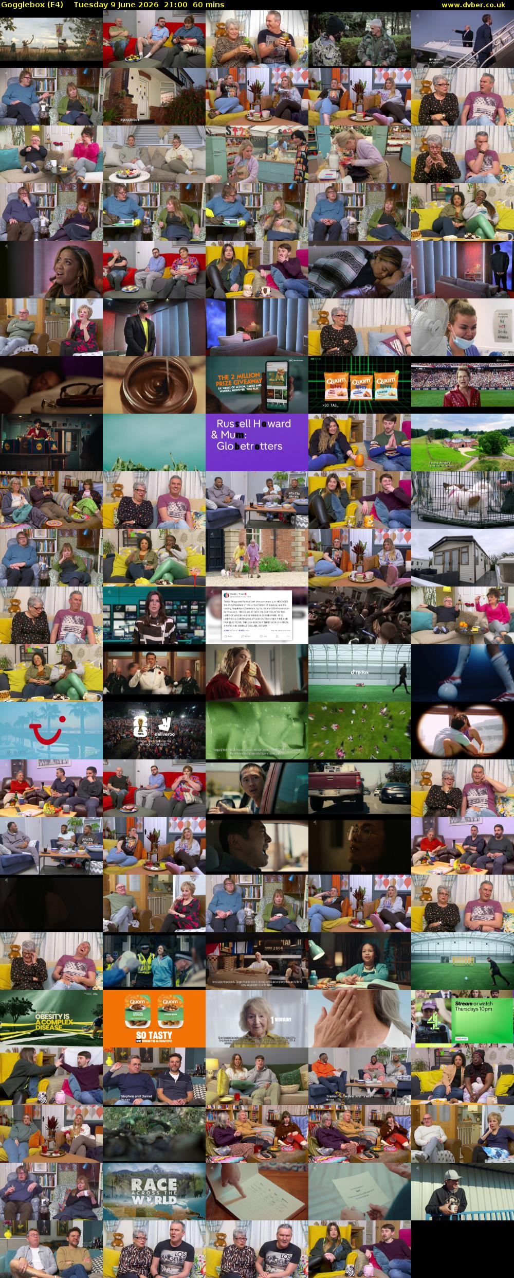 Gogglebox (E4) Tuesday 9 June 2026 21:00 - 22:00
