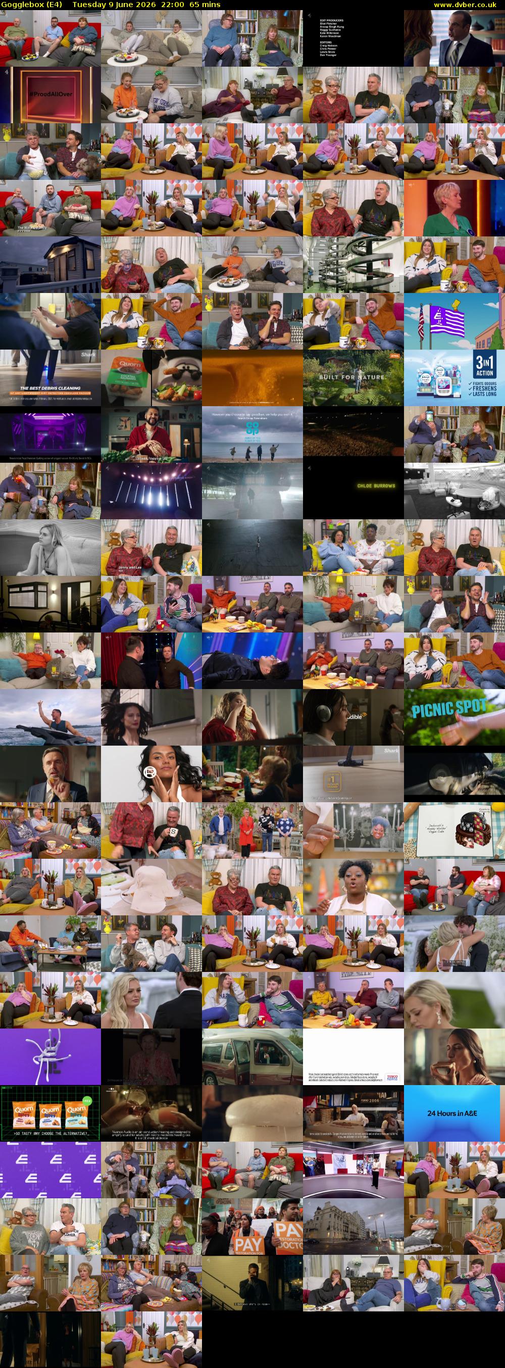 Gogglebox (E4) Tuesday 9 June 2026 22:00 - 23:05