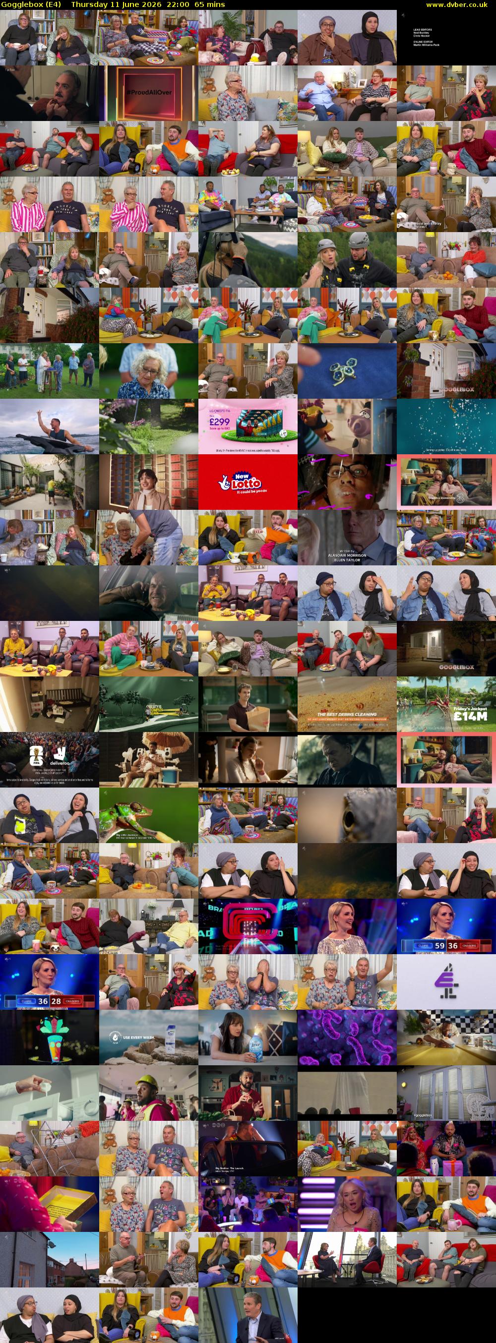 Gogglebox (E4) Thursday 11 June 2026 22:00 - 23:05