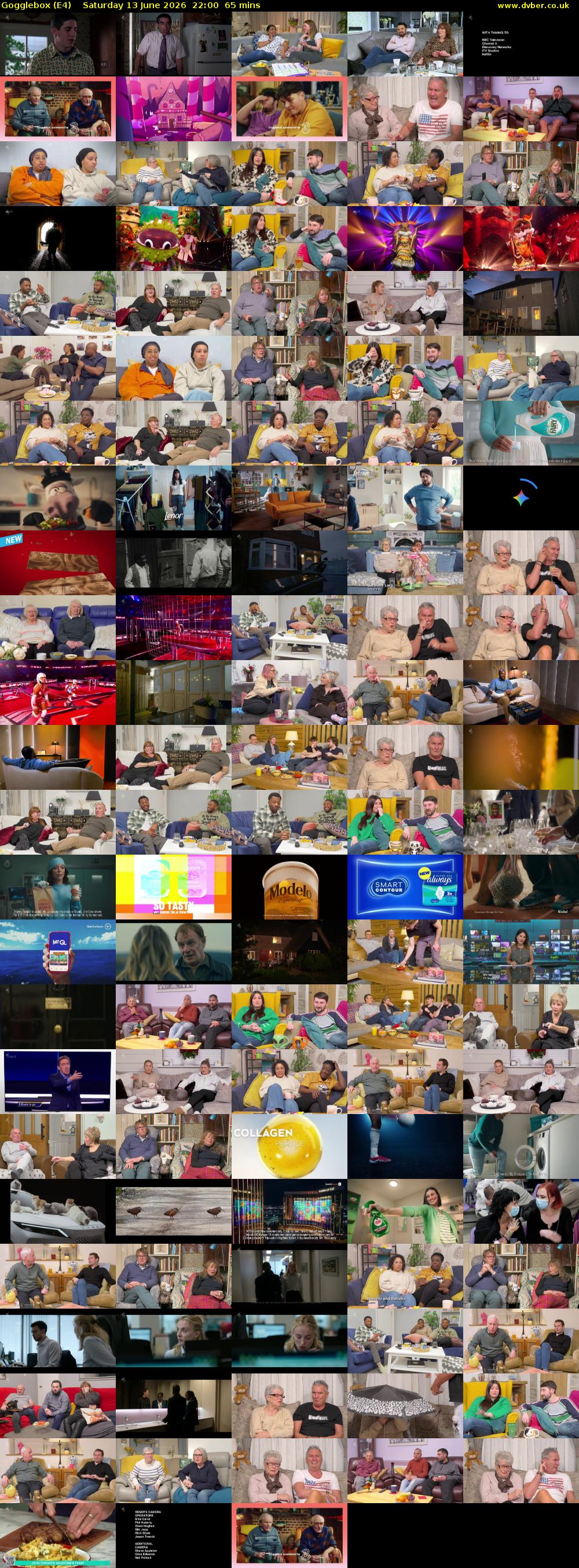 Gogglebox (E4) Saturday 13 June 2026 22:00 - 23:05
