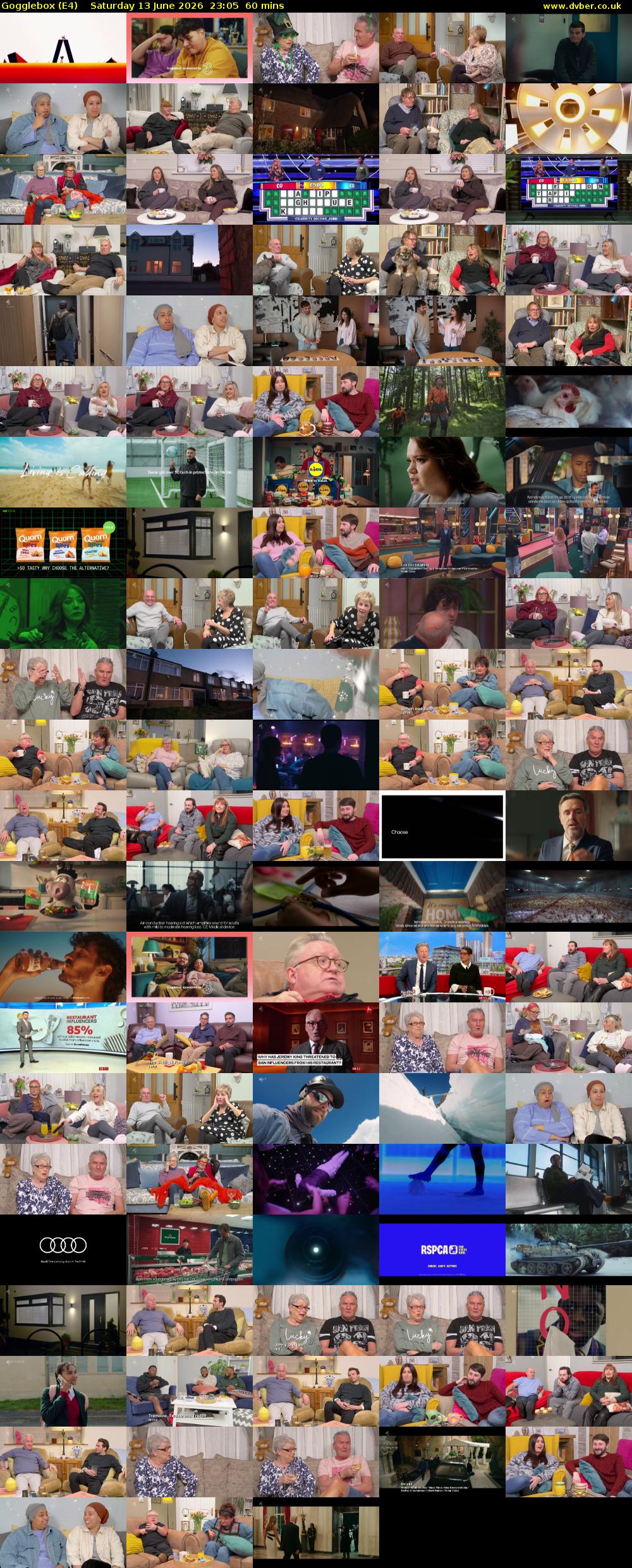 Gogglebox (E4) Saturday 13 June 2026 23:05 - 00:05