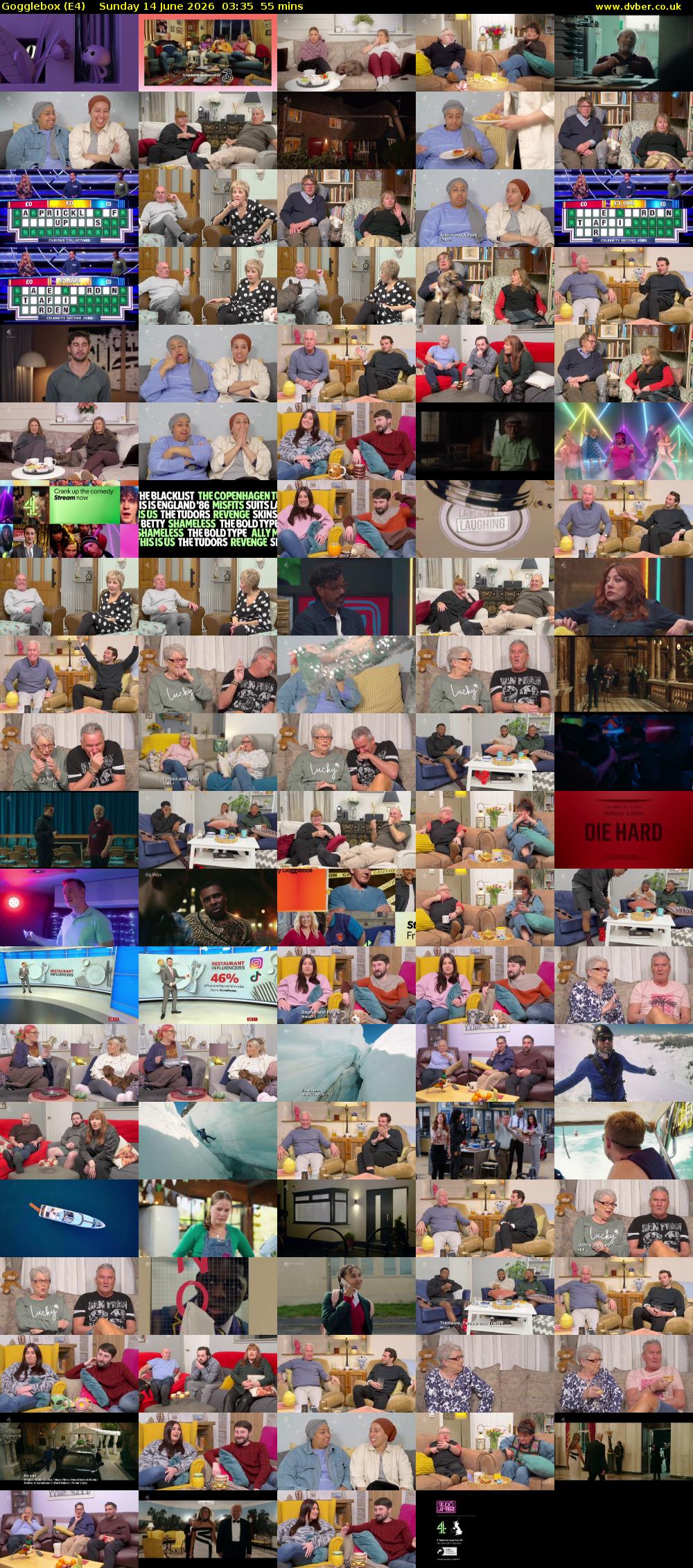 Gogglebox (E4) Sunday 14 June 2026 03:35 - 04:30