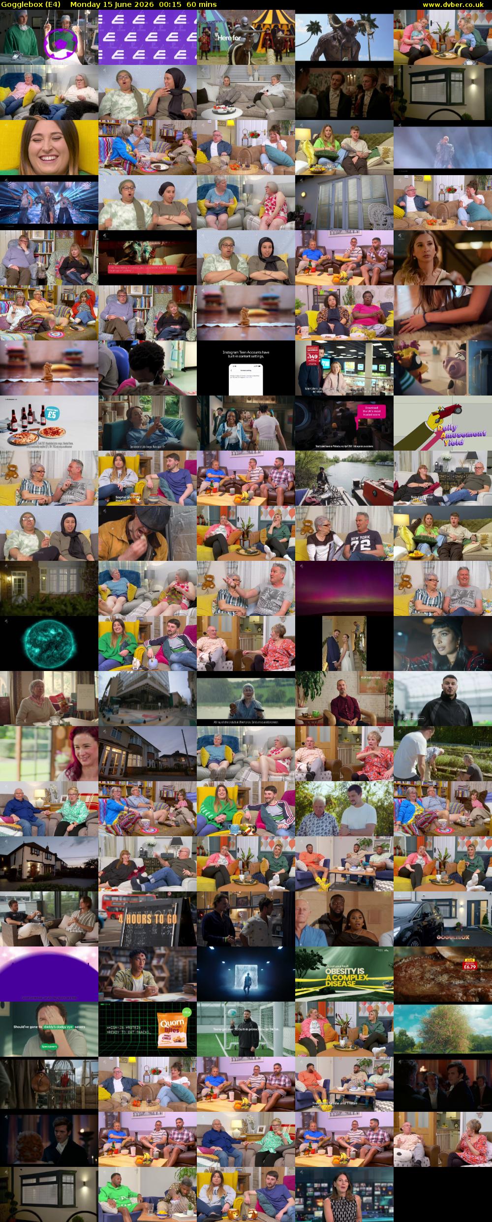 Gogglebox (E4) Monday 15 June 2026 00:15 - 01:15