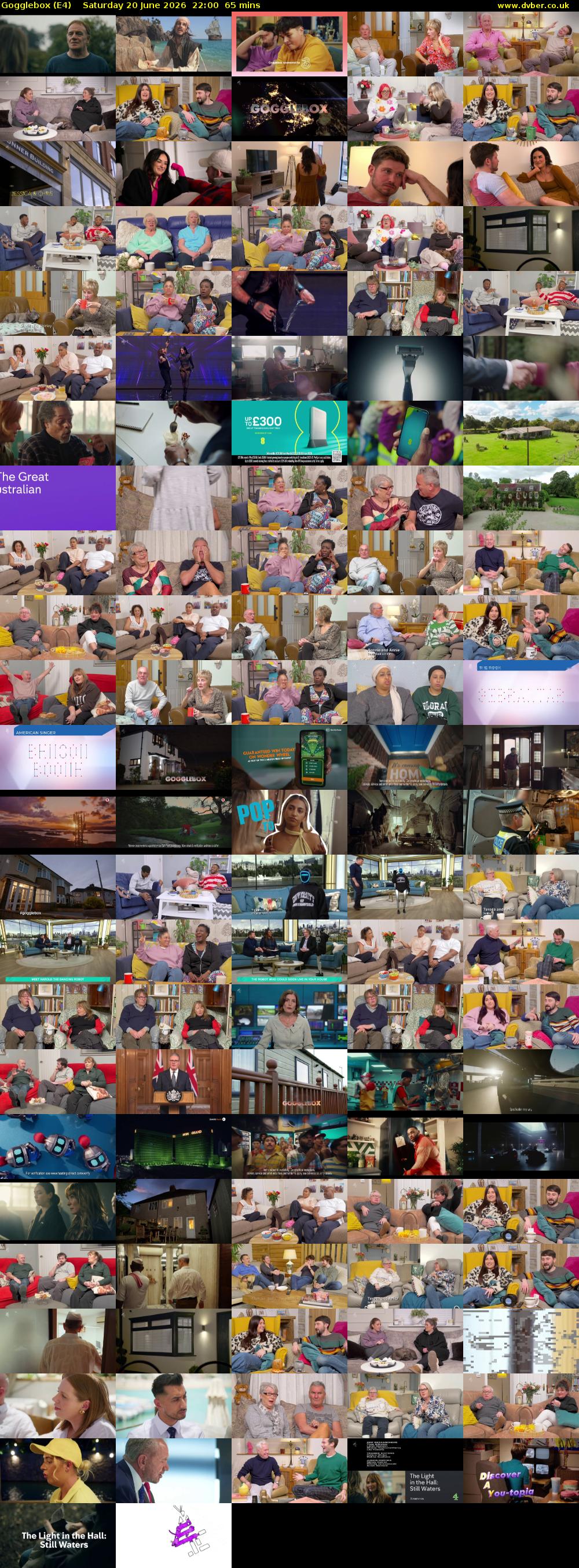 Gogglebox (E4) Saturday 20 June 2026 22:00 - 23:05